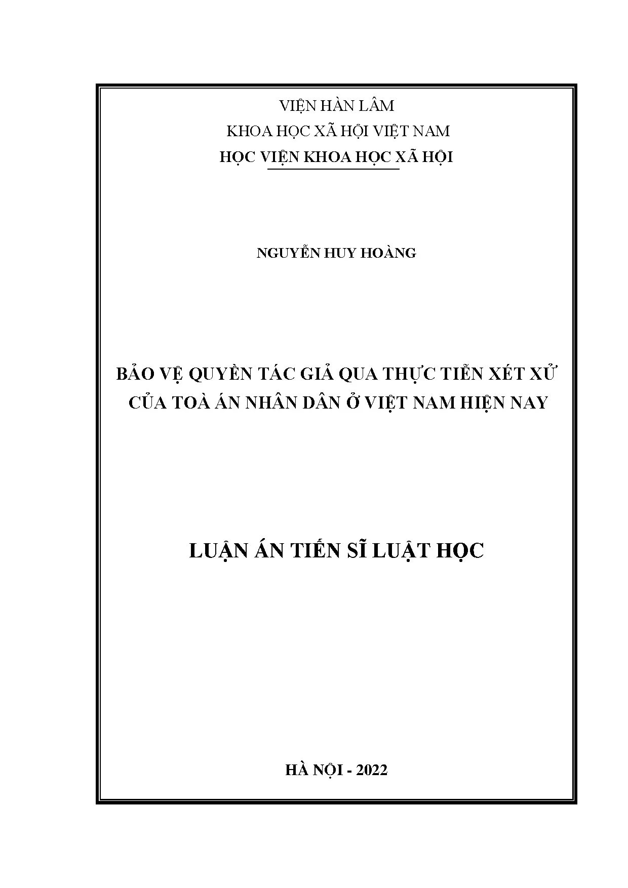 Bảo vệ quyền tác giả qua xét xử tòa án ở Việt Nam hiện nay