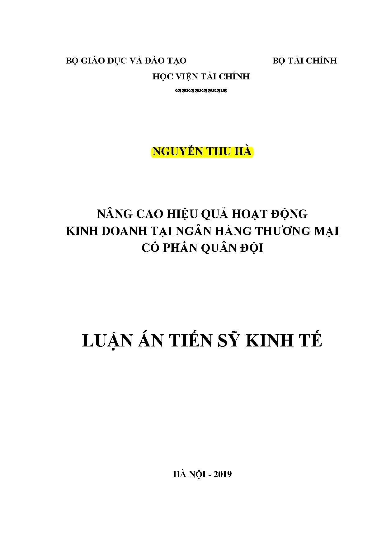 Nâng cao hiệu quả hoạt động kinh doanh tại Ngân hàng Quân đội