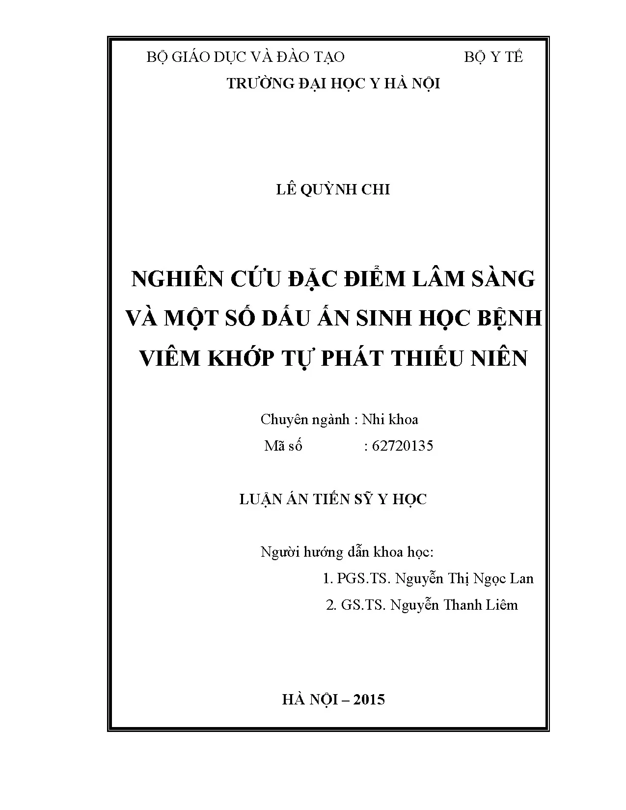 Viêm khớp tự phát thiếu niên: Lâm sàng & Dấu ấn Sinh học