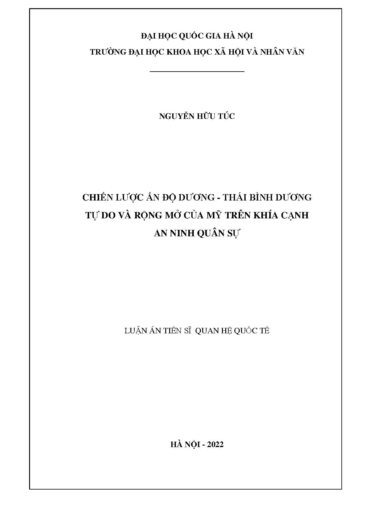 Chiến lược ấn độ dương thái bình dương tự do và rộng mở của