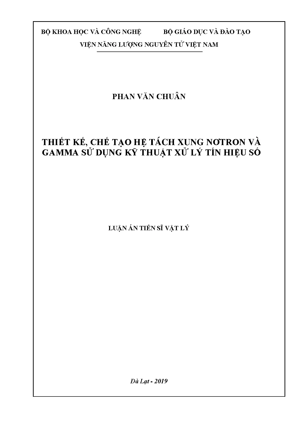 Thiết kế hệ tách xung nơtron gamma sử dụng xử lý tín hiệu số