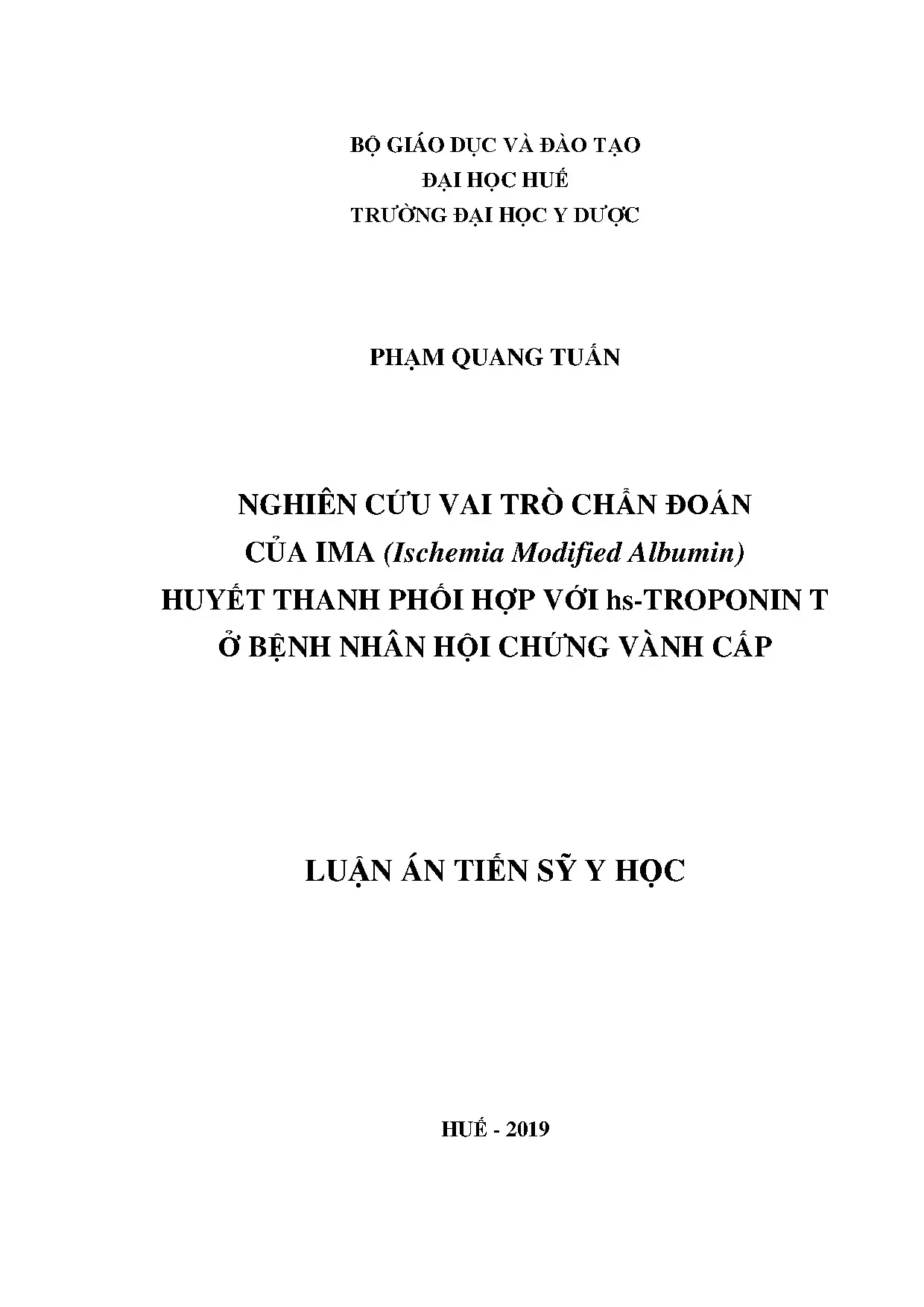 Luận án tiến sĩ nghiên cứu vai trò chẩn đoán của ima ischemi
