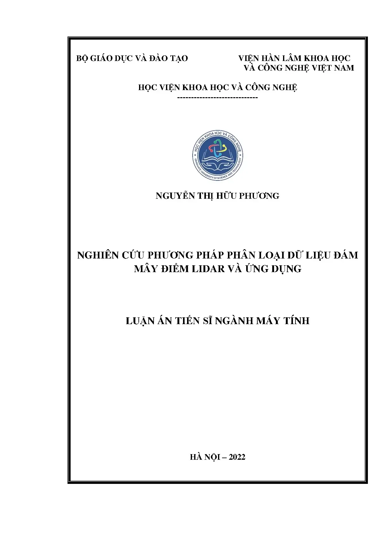 Phân loại dữ liệu đám mây điểm LiDAR và ứng dụng