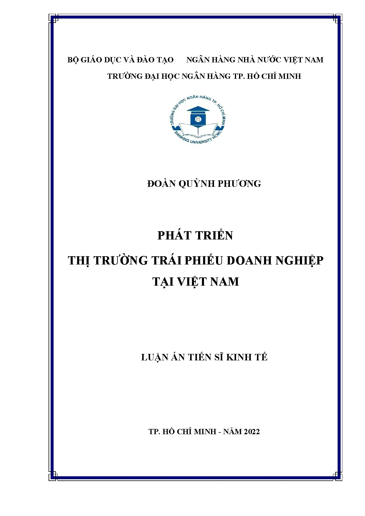 Phát triển thị trường trái phiếu doanh nghiệp Việt Nam: Luận án Tiến sĩ