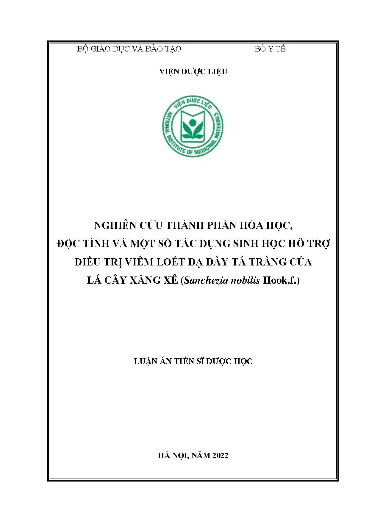 Nghiên cứu thành phần hóa học độc tính và tác dụng sinh học