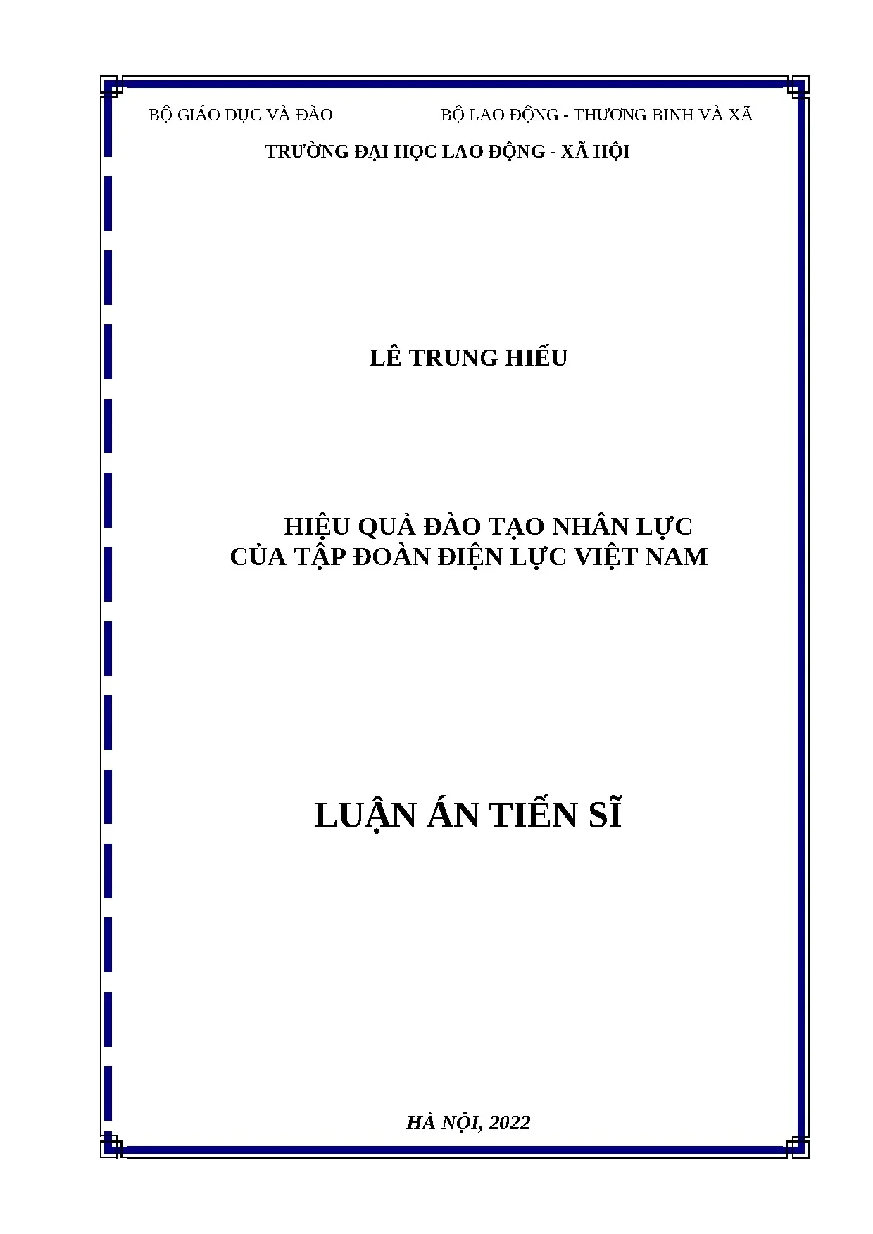 Luận án tiến sĩ file word hiệu quả đào tạo nhân lực của tập