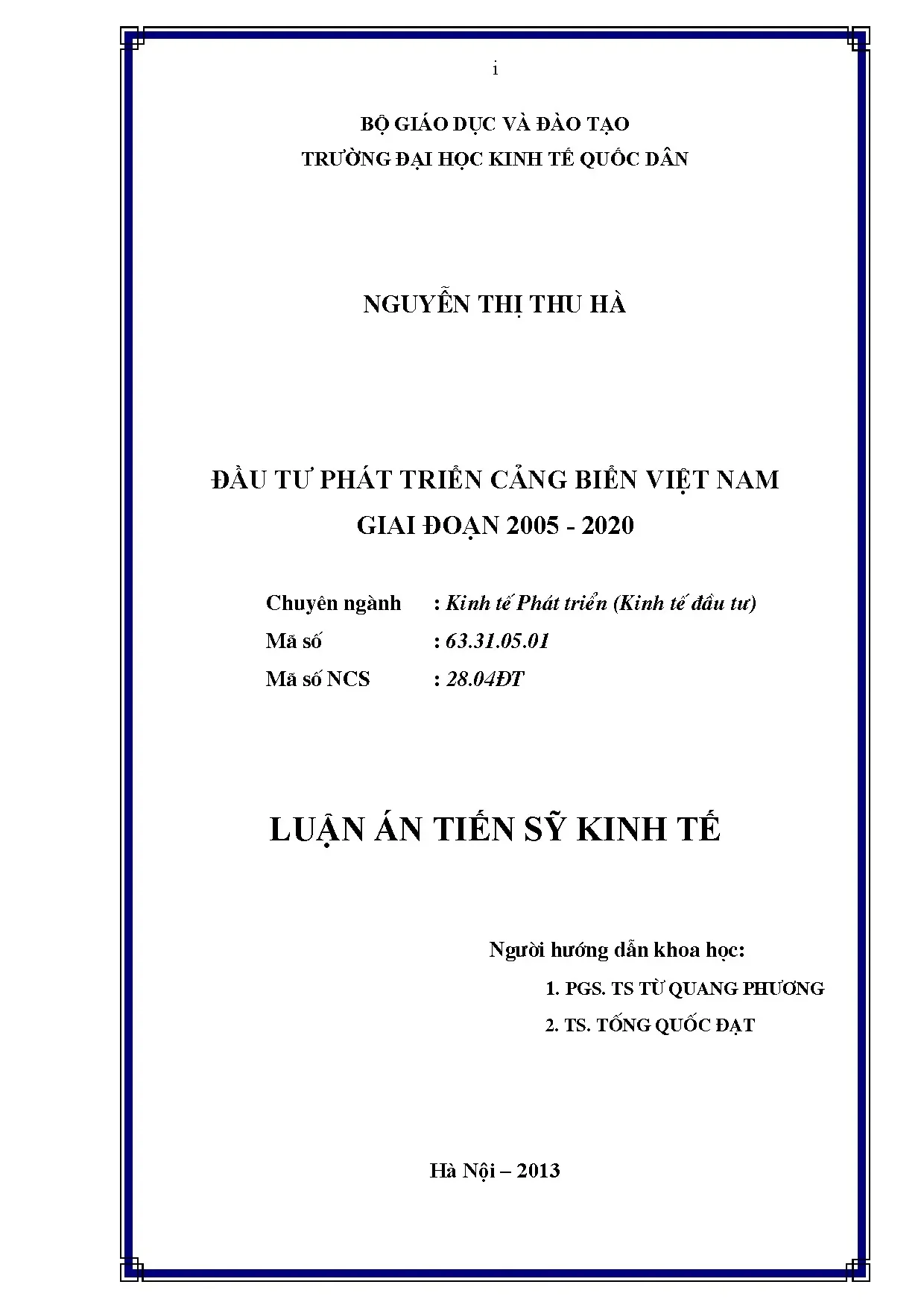 Đầu tư phát triển cảng biển Việt Nam 2005-2020