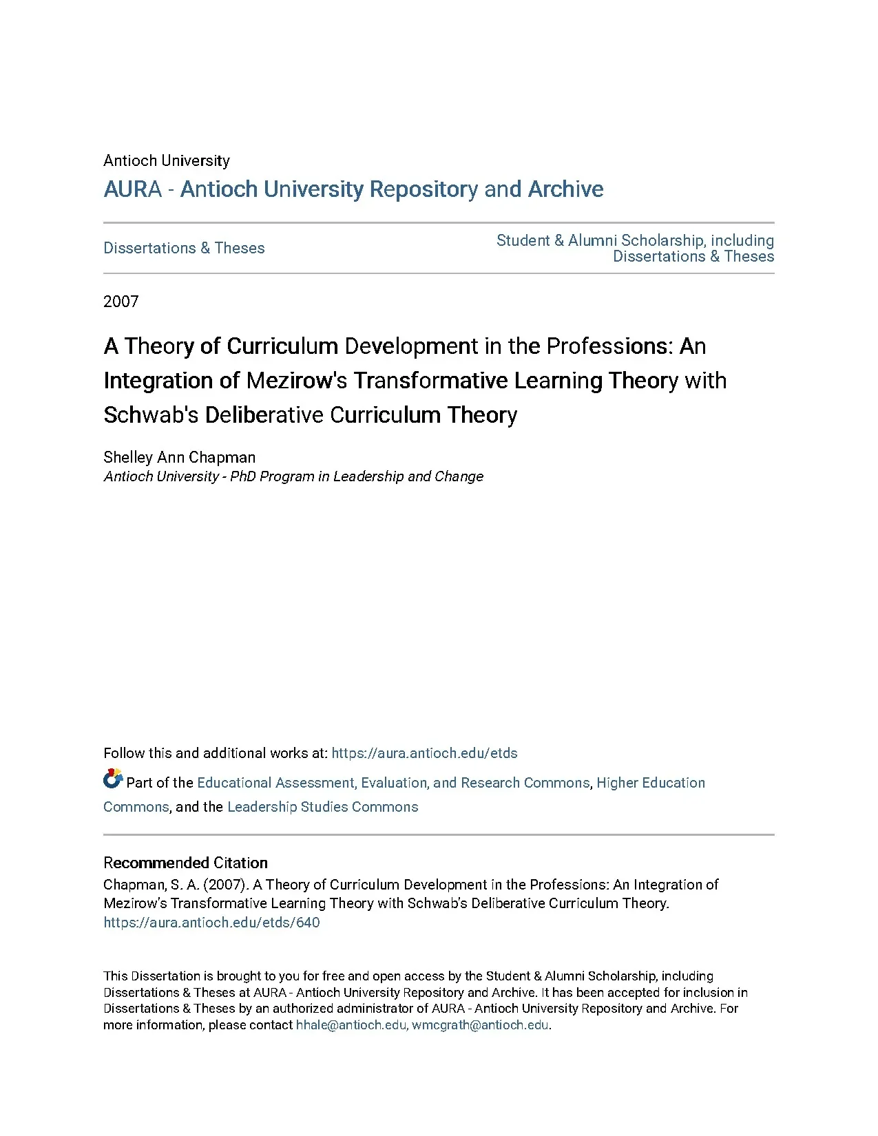 A theory of curriculum development in the professions an int