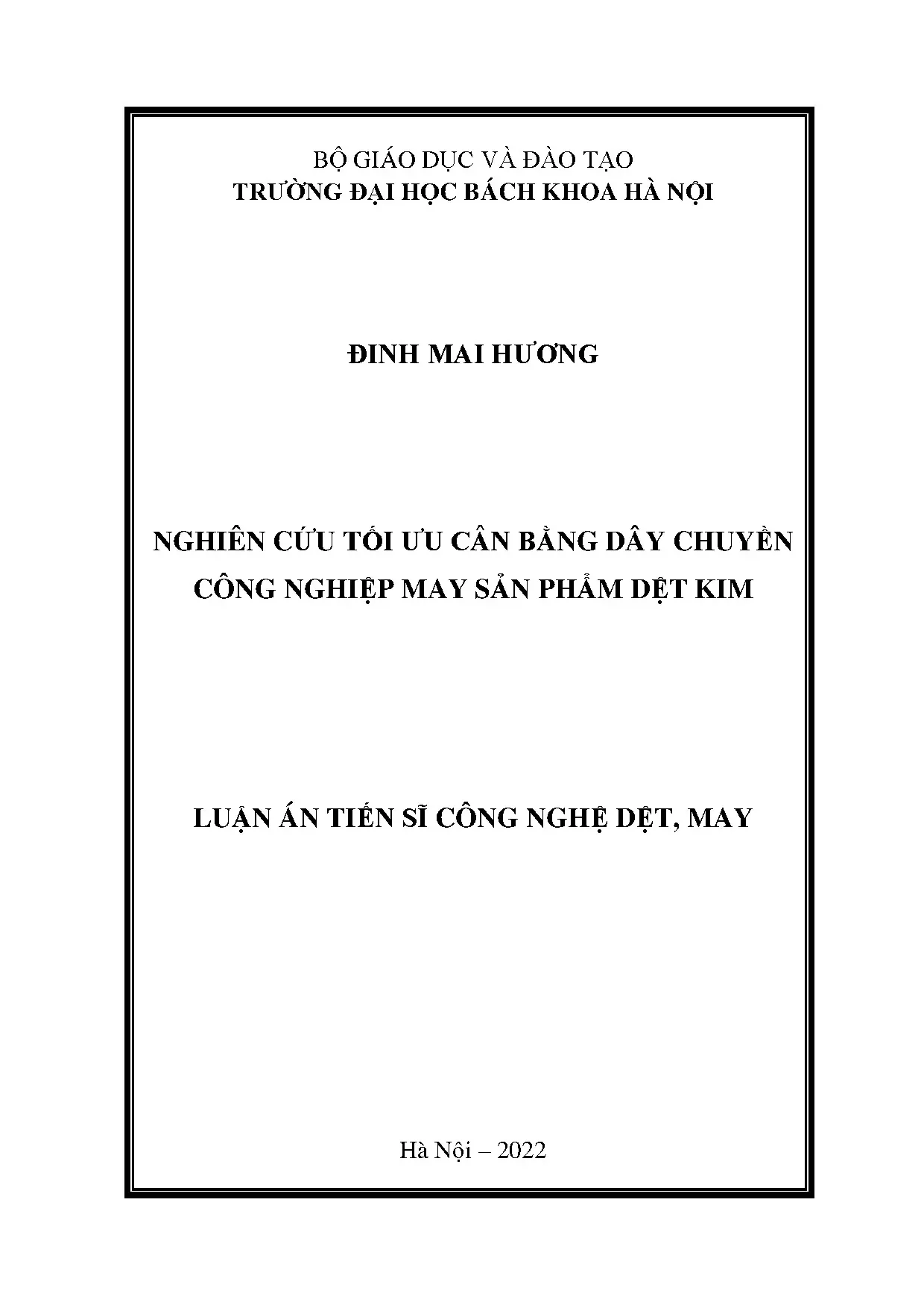 Tối ưu cân bằng dây chuyền may sản phẩm dệt kim công nghiệp