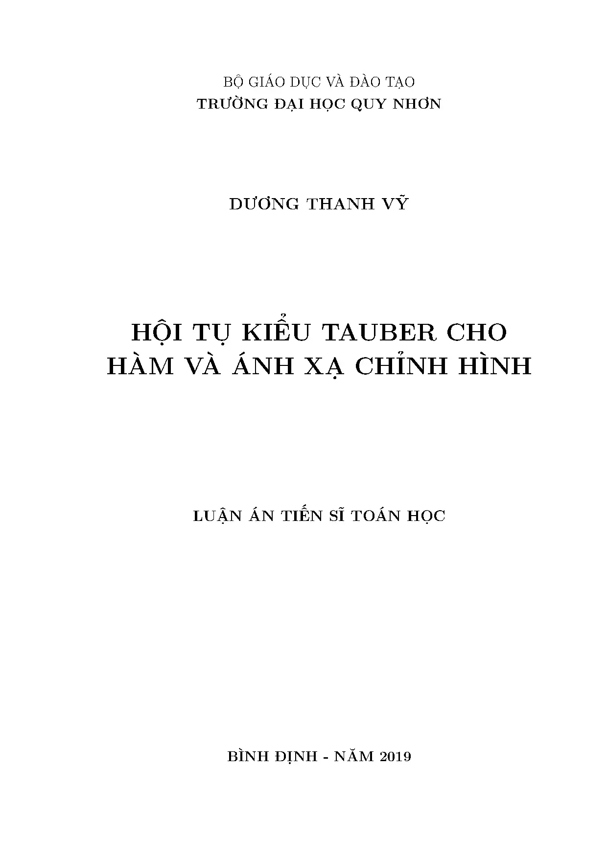 Luận án tiến sĩ hội tụ kiểu tauber cho hàm và ánh xạ chỉnh h