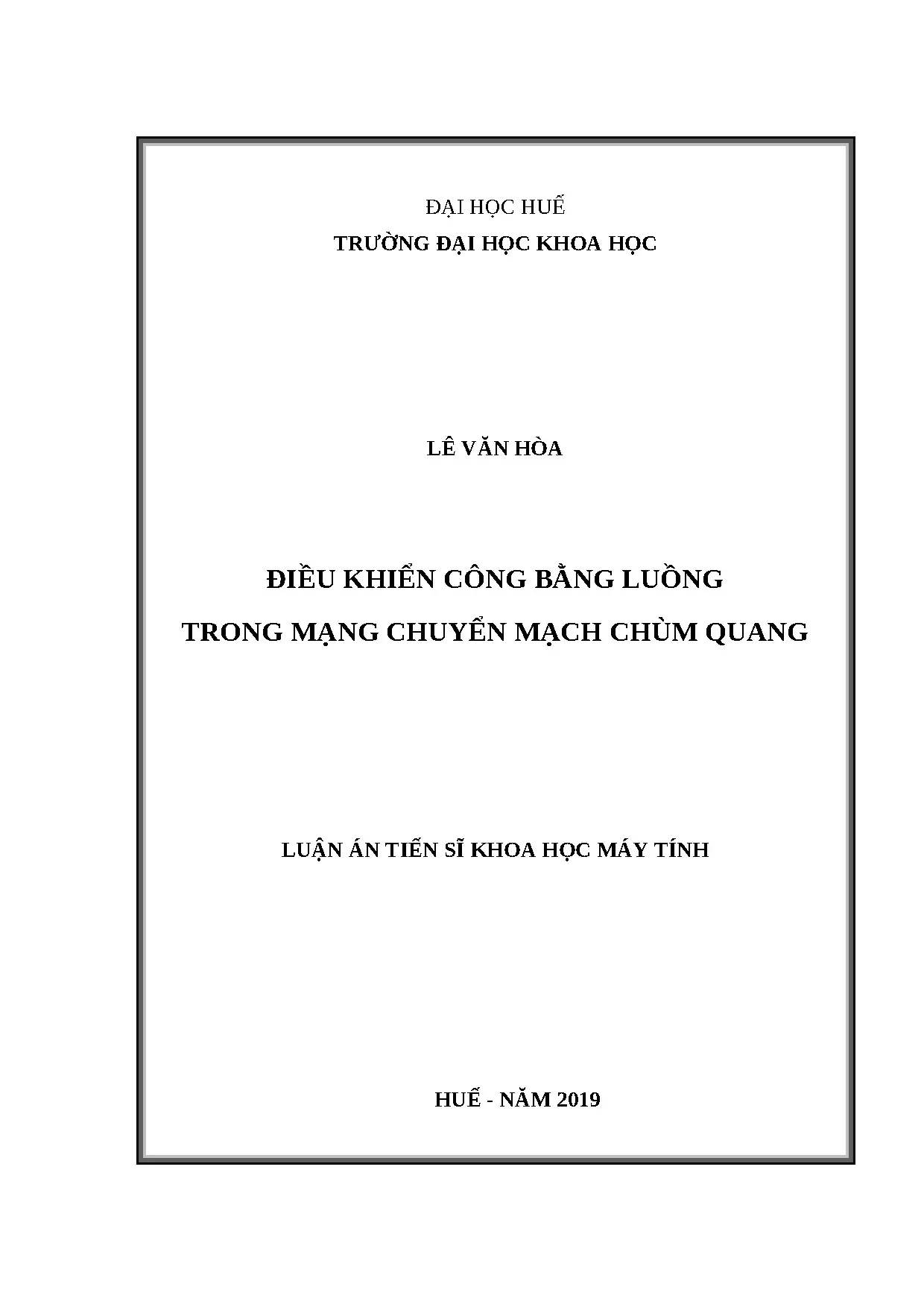 Điều khiển công bằng luồng mạng chùm quang