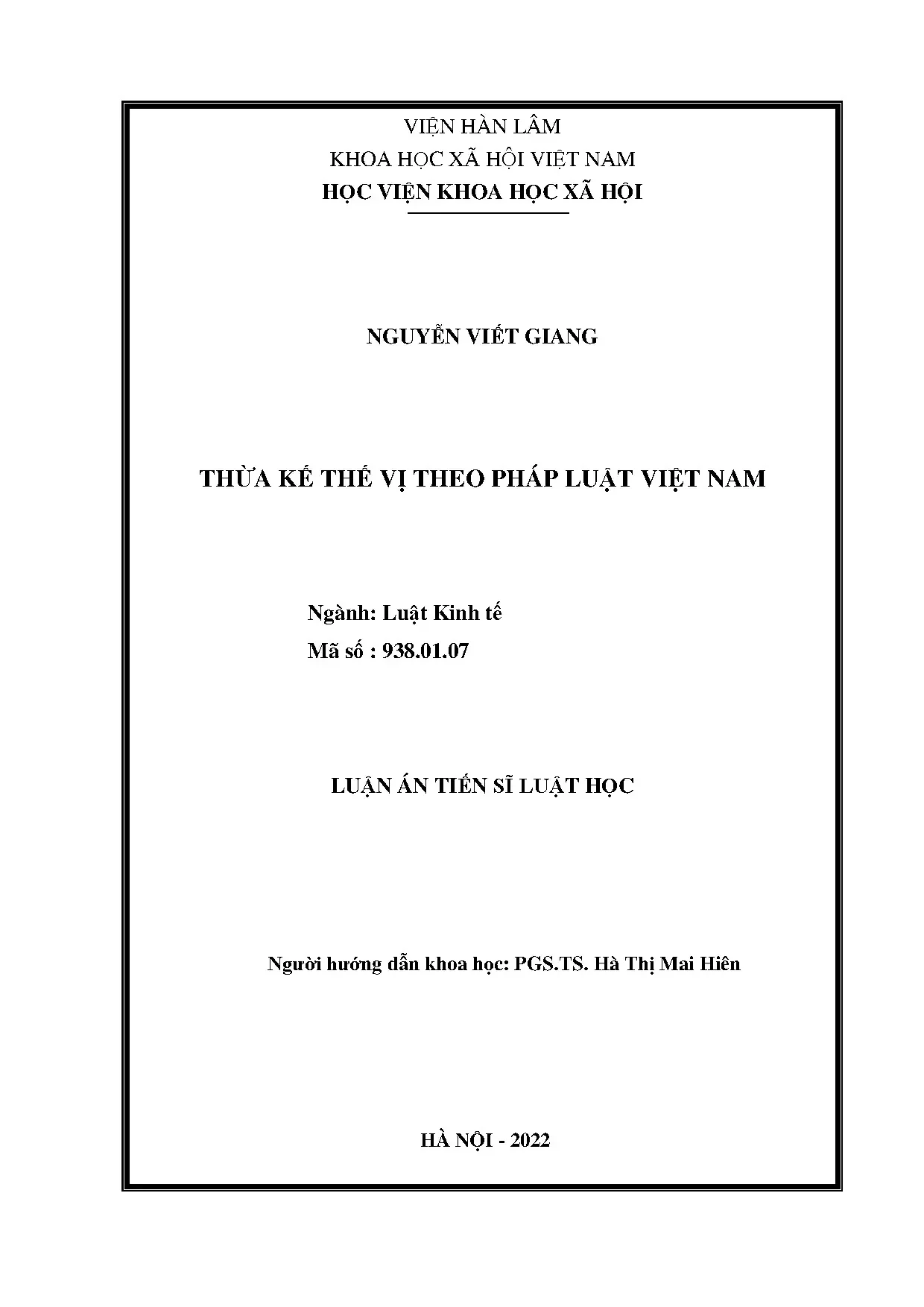 Thừa kế thế vị theo pháp luật việt nam