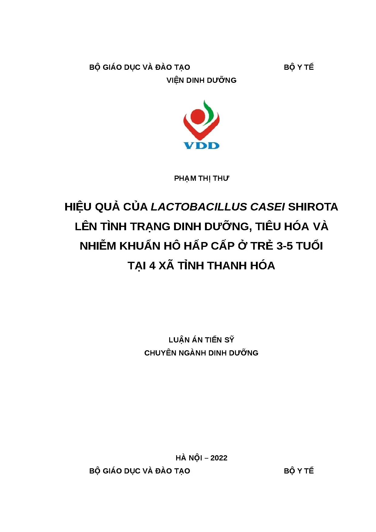 Luận án tiến sĩ dinh dưỡng hiệu quả của lactobacillus casei