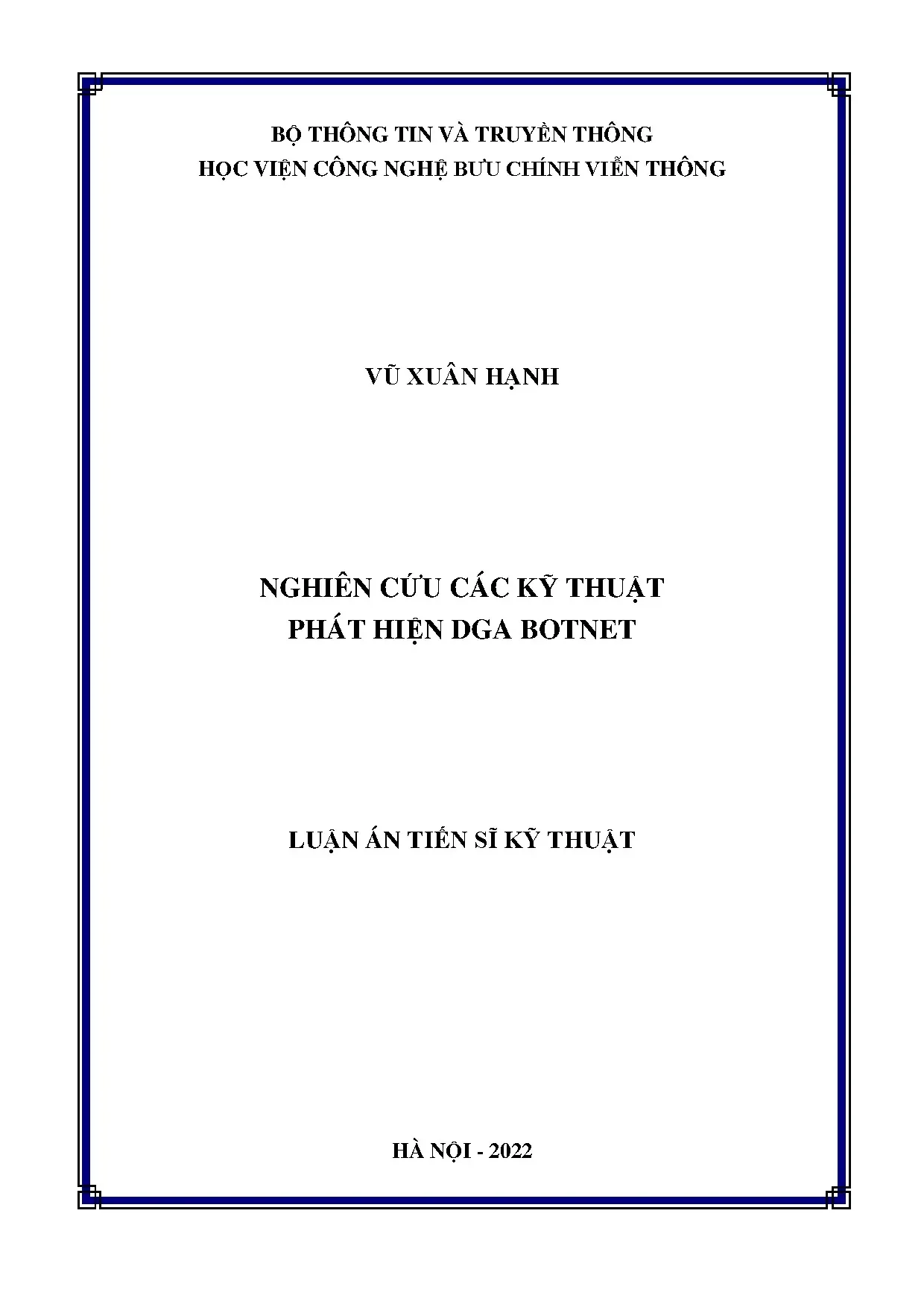 Nghiên cứu kỹ thuật phát hiện DGA Botnet bằng học máy
