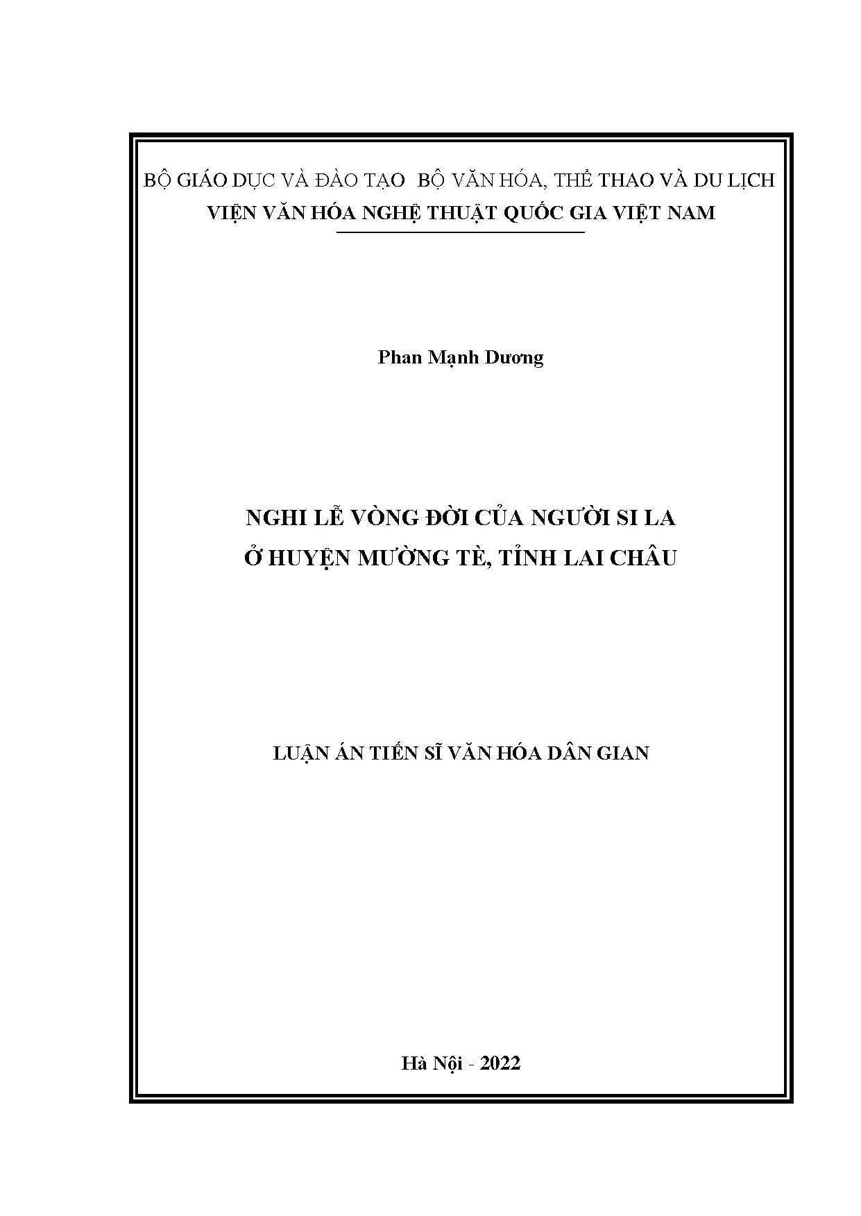 Nghi lễ vòng đời của người si la ở huyện mường tè tỉnh lai c