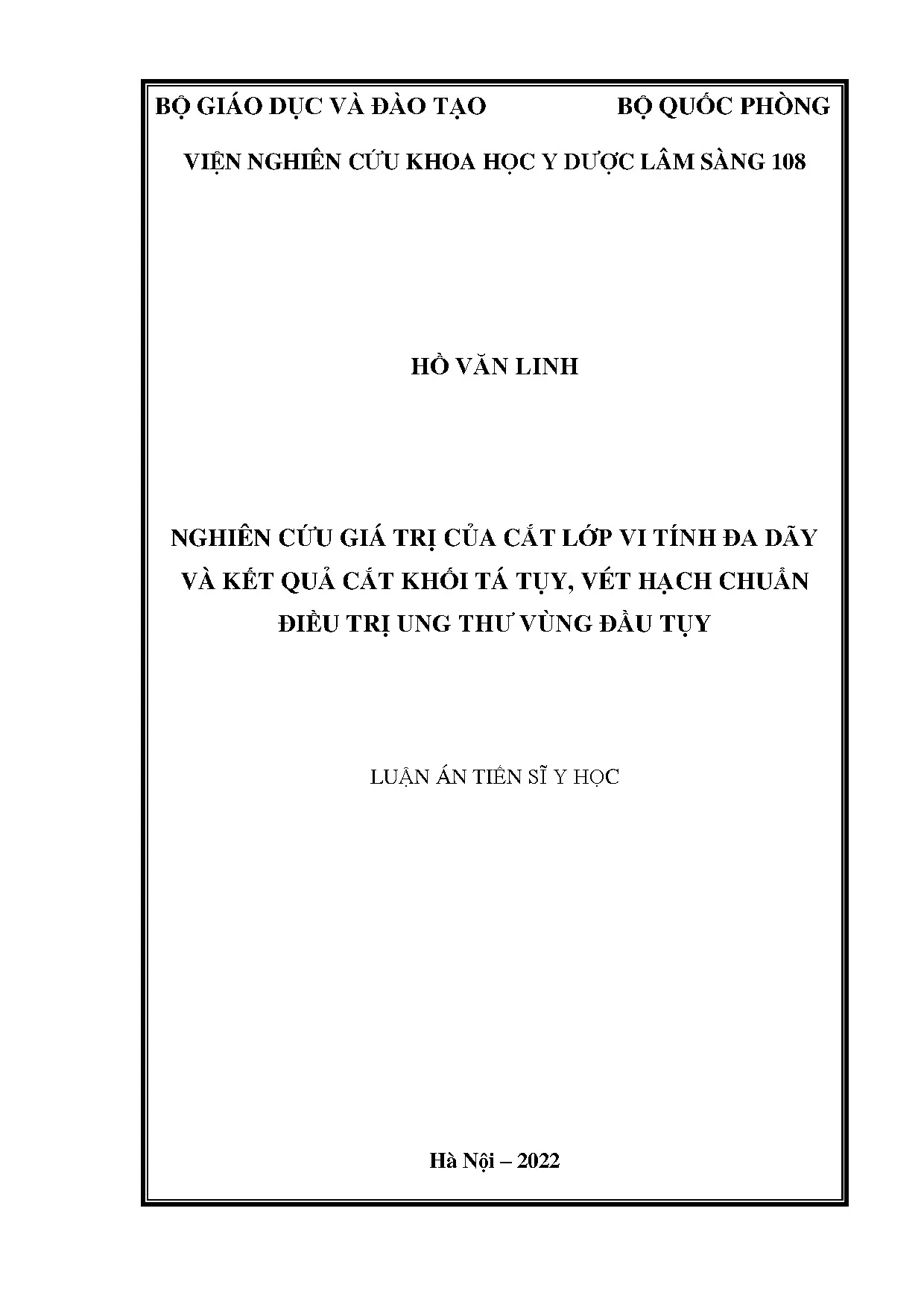 Nghiên cứu giá trị CLVT đa dãy trong điều trị ung thư đầu tụy