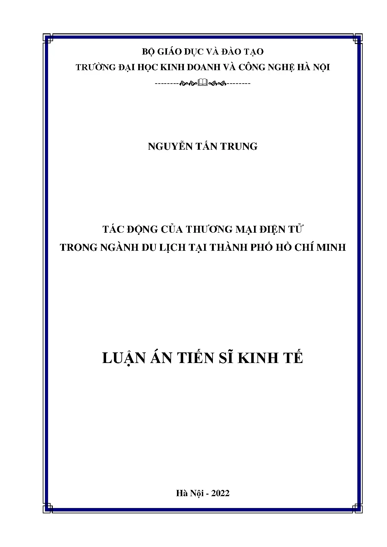 Luận án tiến sĩ tác động của thương mại điện tử trong ngành