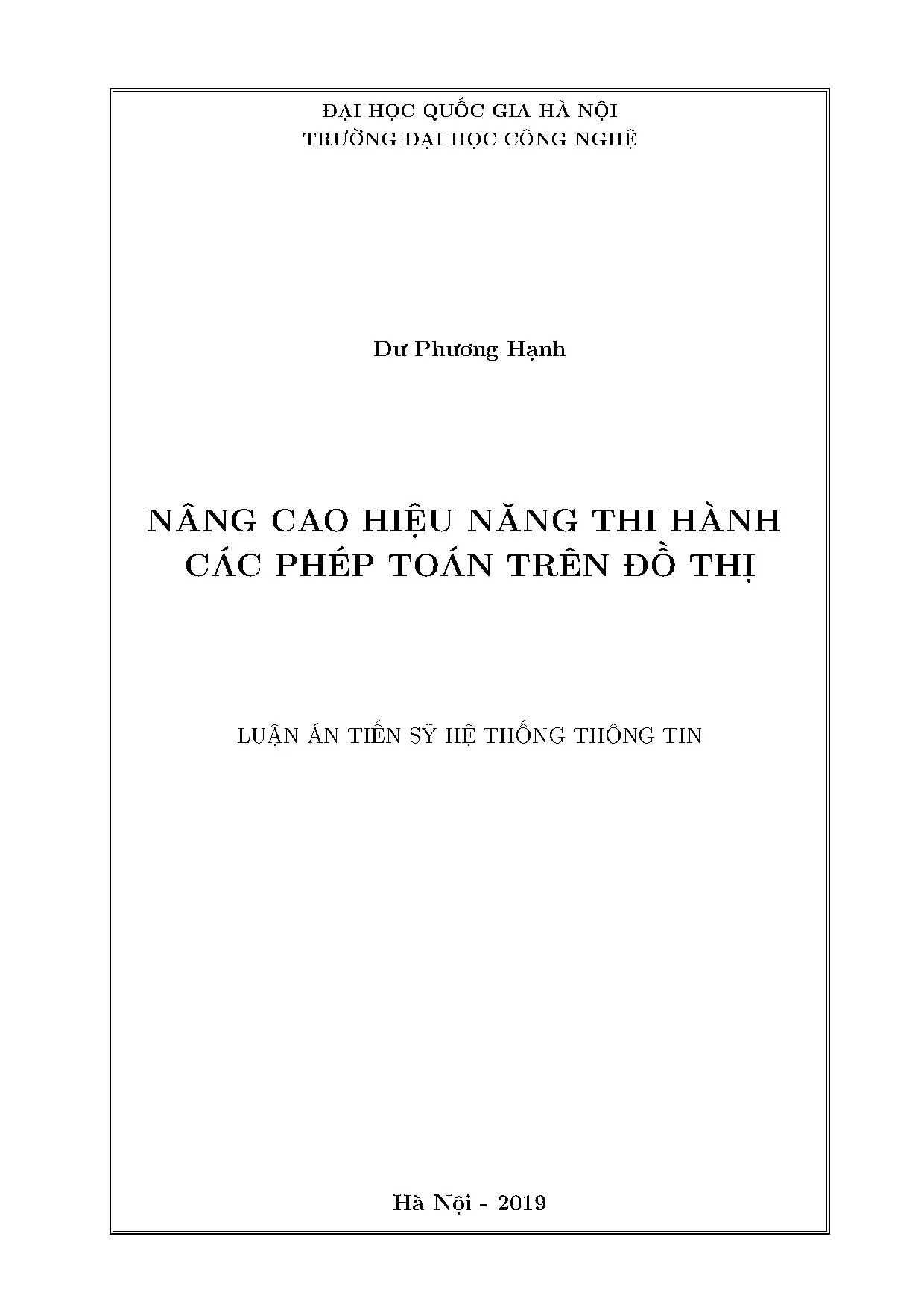 Luận án tiến sĩ nâng cao hiệu năng thi hành các phép toán tr