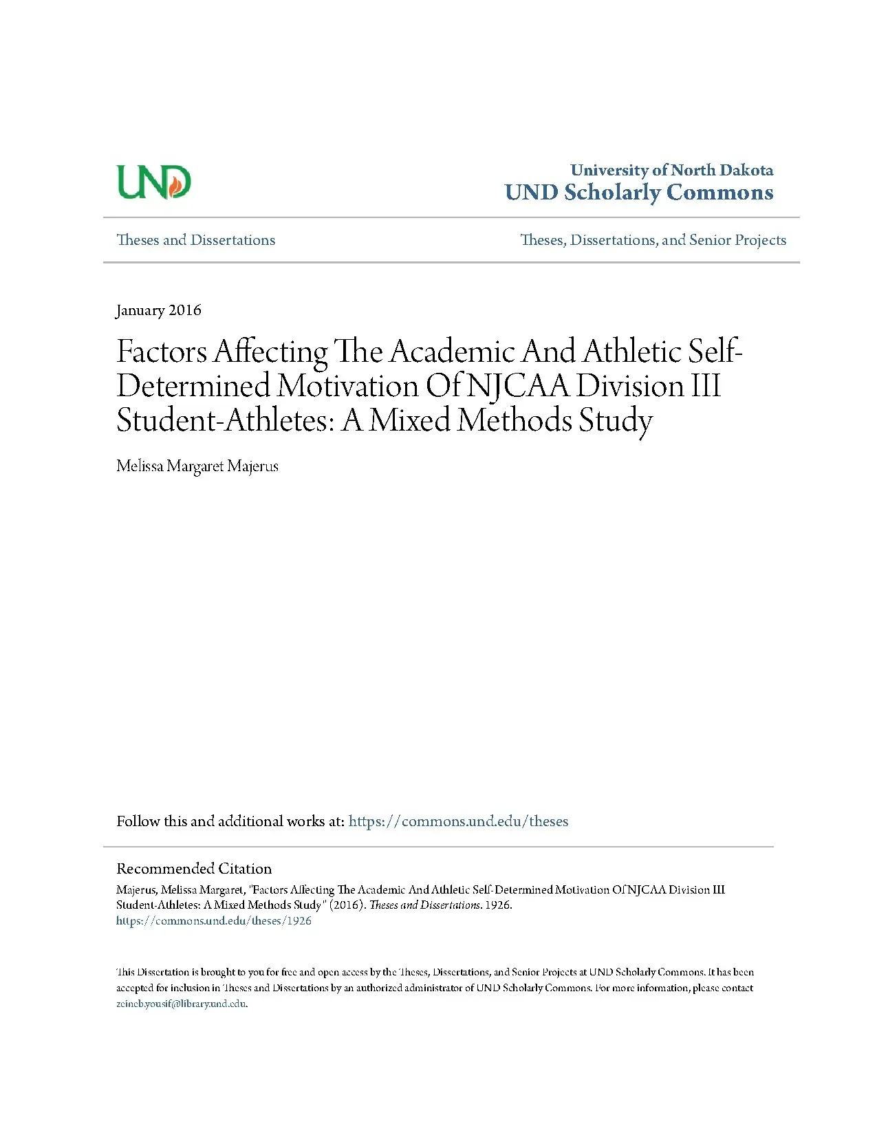 Factors affecting the academic and athletic self determined