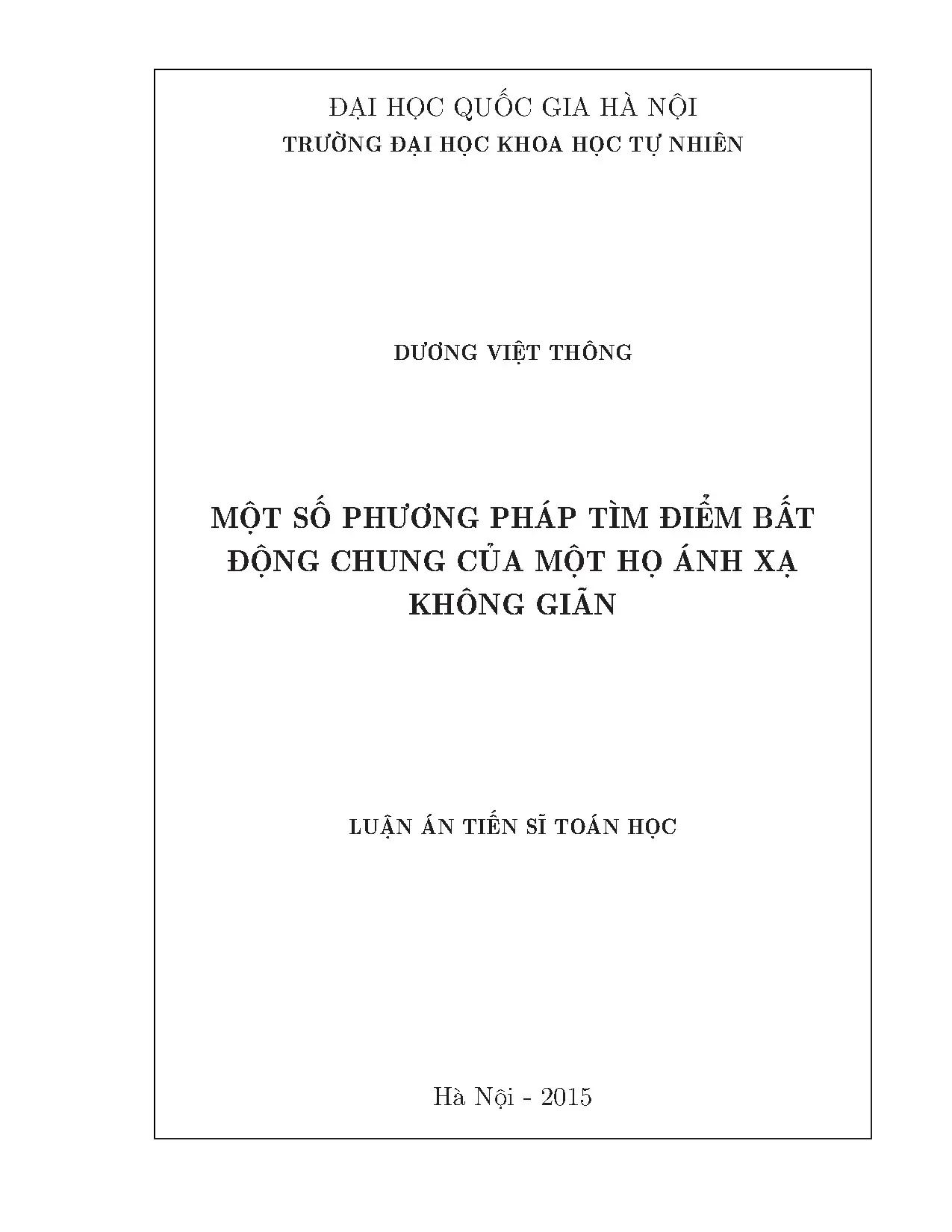 Phương pháp tìm điểm bất động chung của một họ ánh xạ không gian