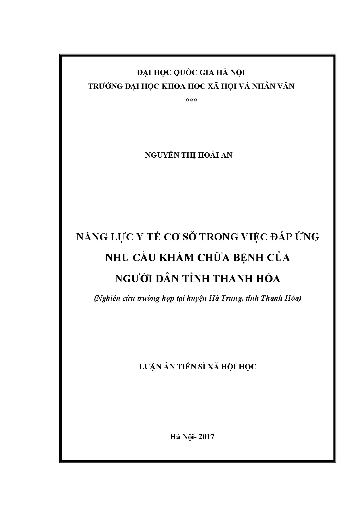 Luận án tiến sĩ năng lực y tế cơ sở trong việc đáp ứng nhu c