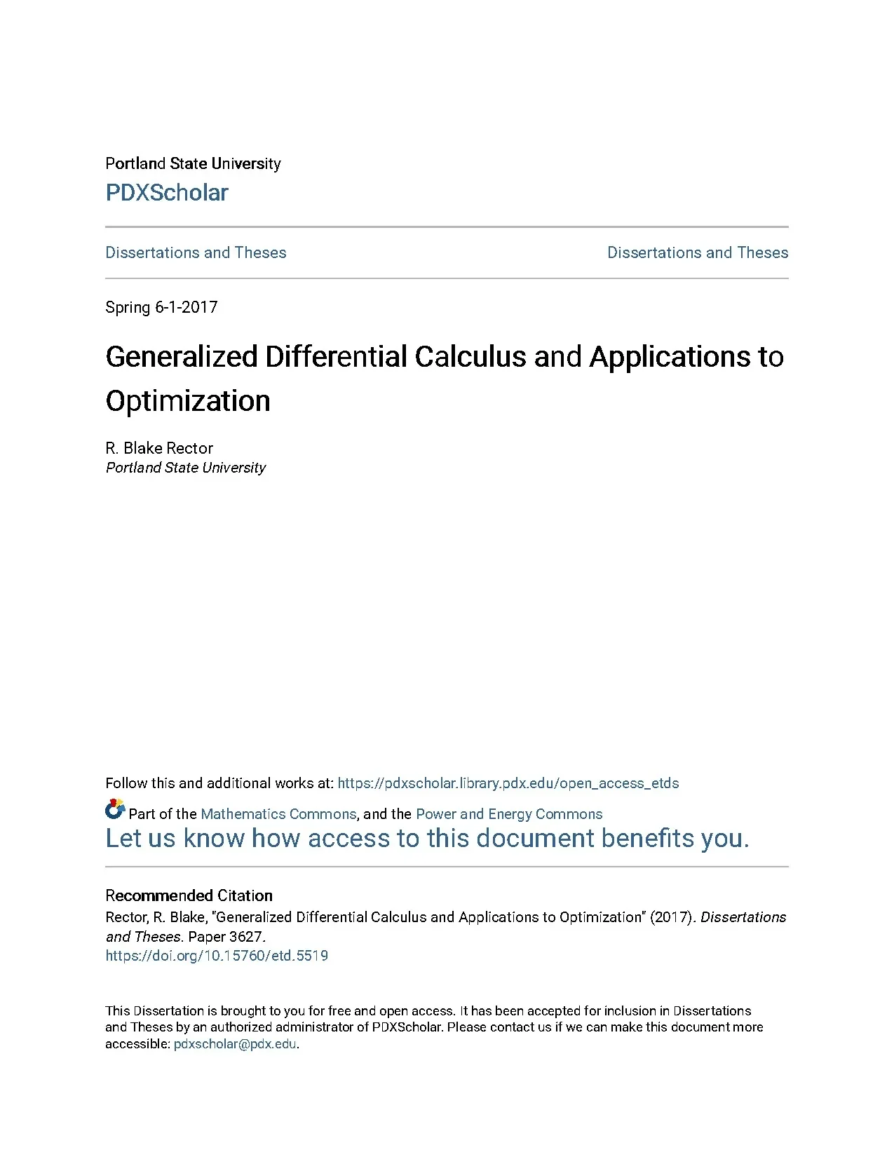 Generalized differential calculus and applications to optimi