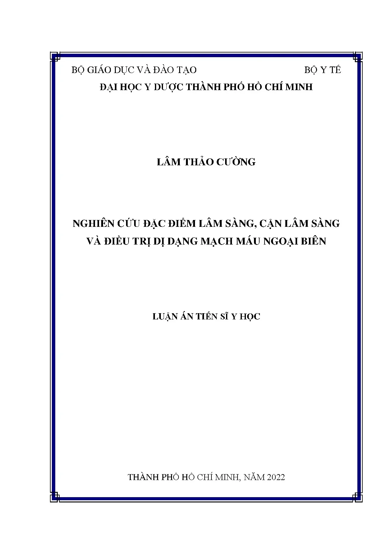 Nghiên cứu đặc điểm lâm sàng cận lâm sàng điều trị dị dạng mạch máu ngoại biên