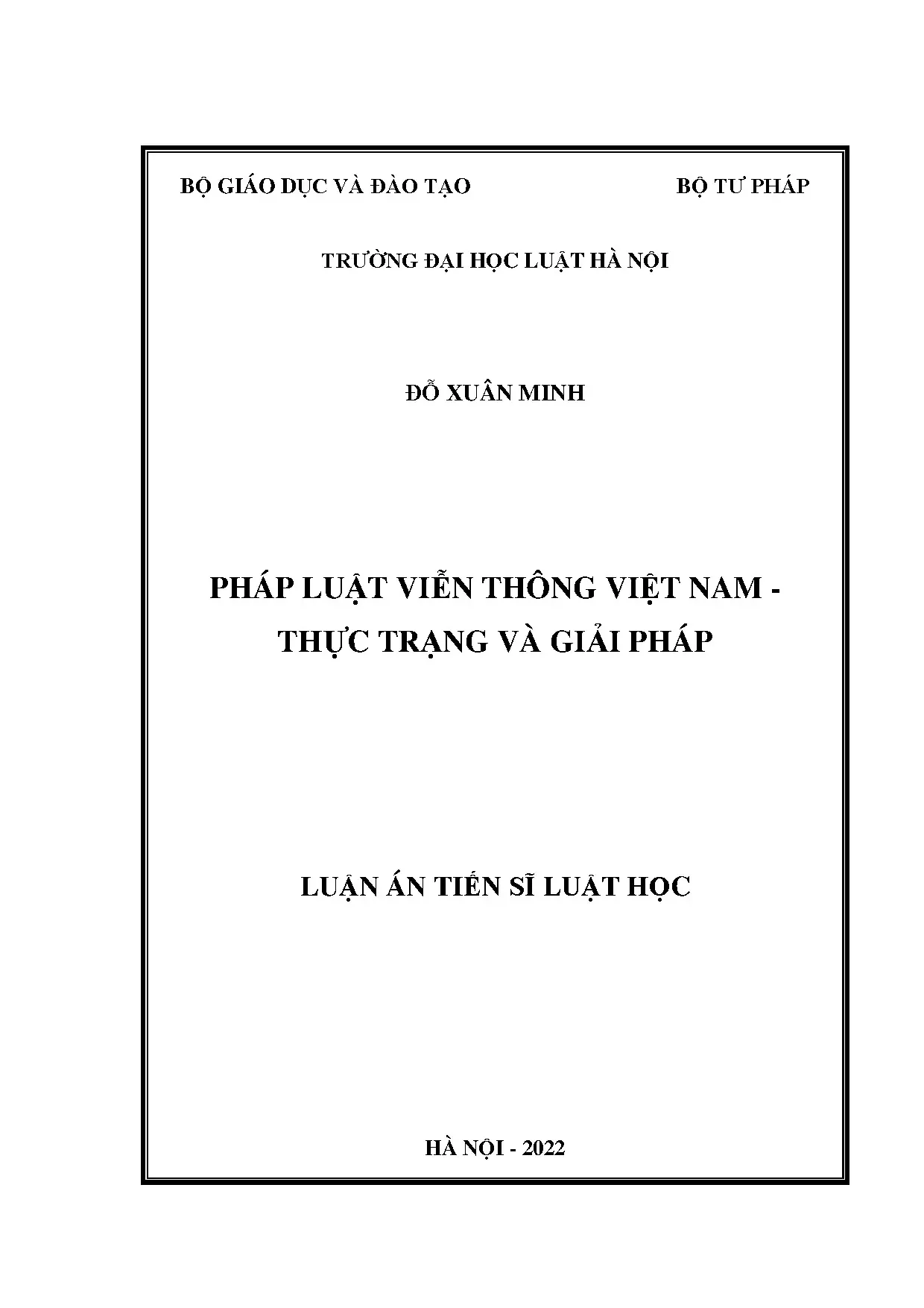 Luận án tiến sĩ pháp luật viễn thông Việt Nam thực trạng và giải pháp
