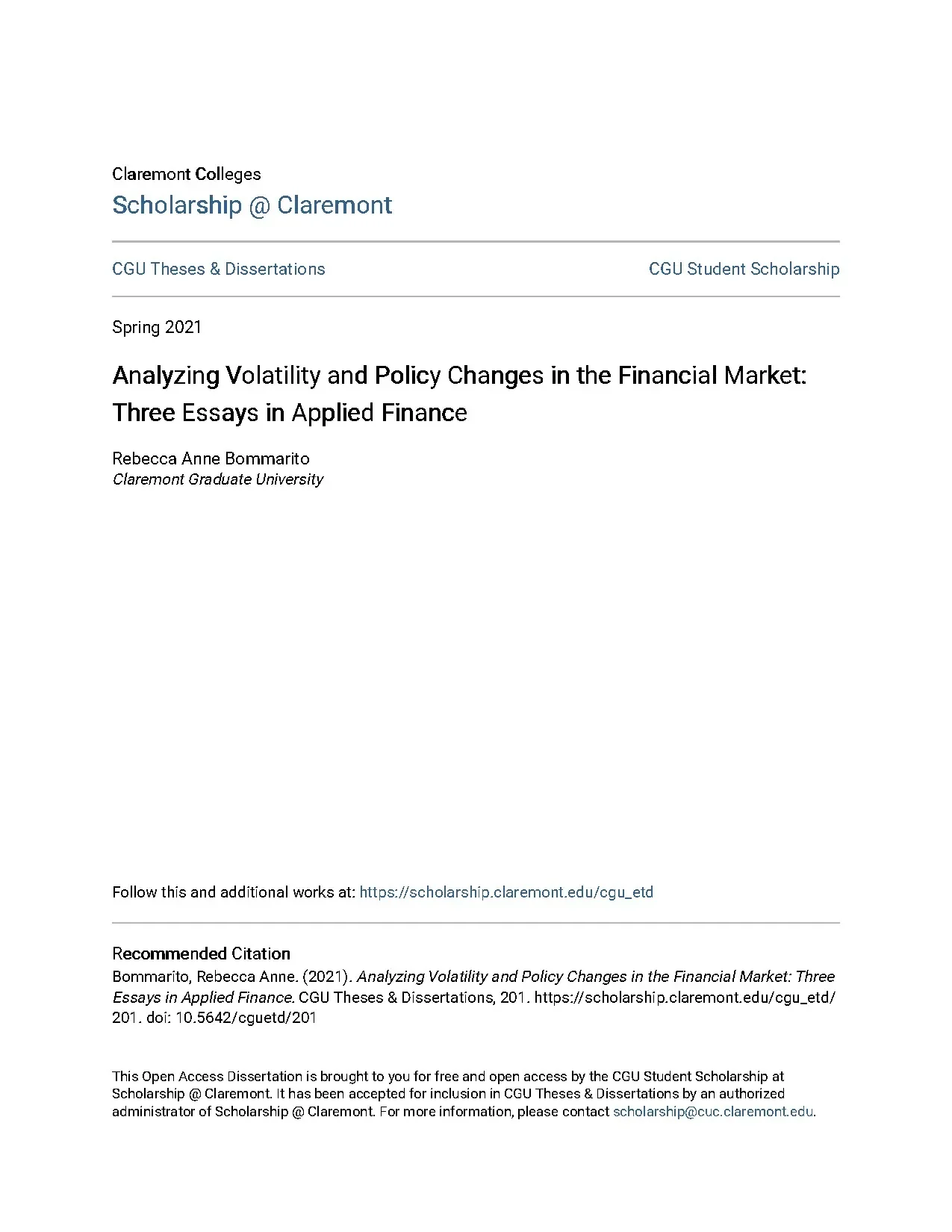 Analyzing volatility and policy changes in the financial mar