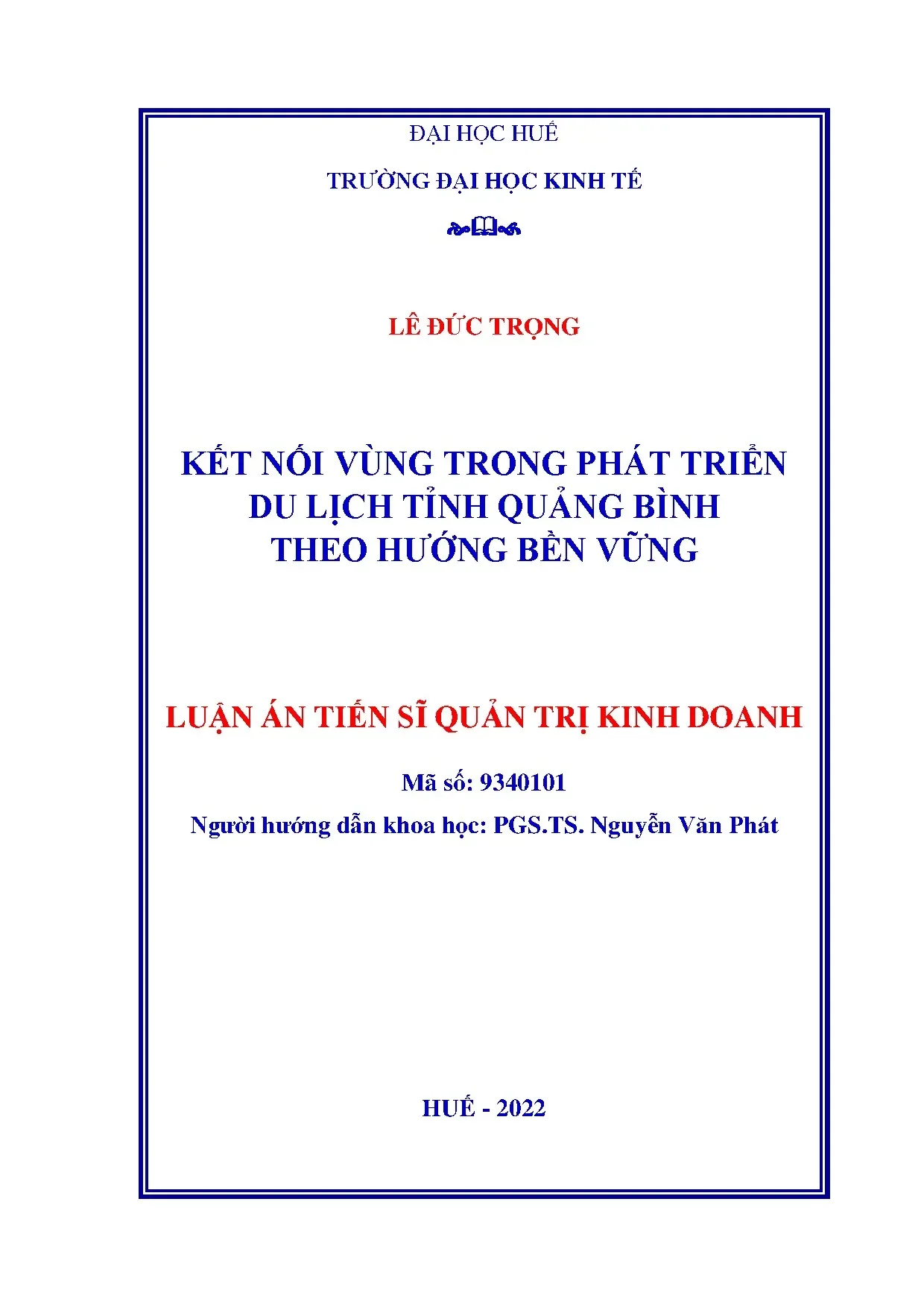 Kết nối vùng phát triển du lịch bền vững tỉnh Quảng Bình
