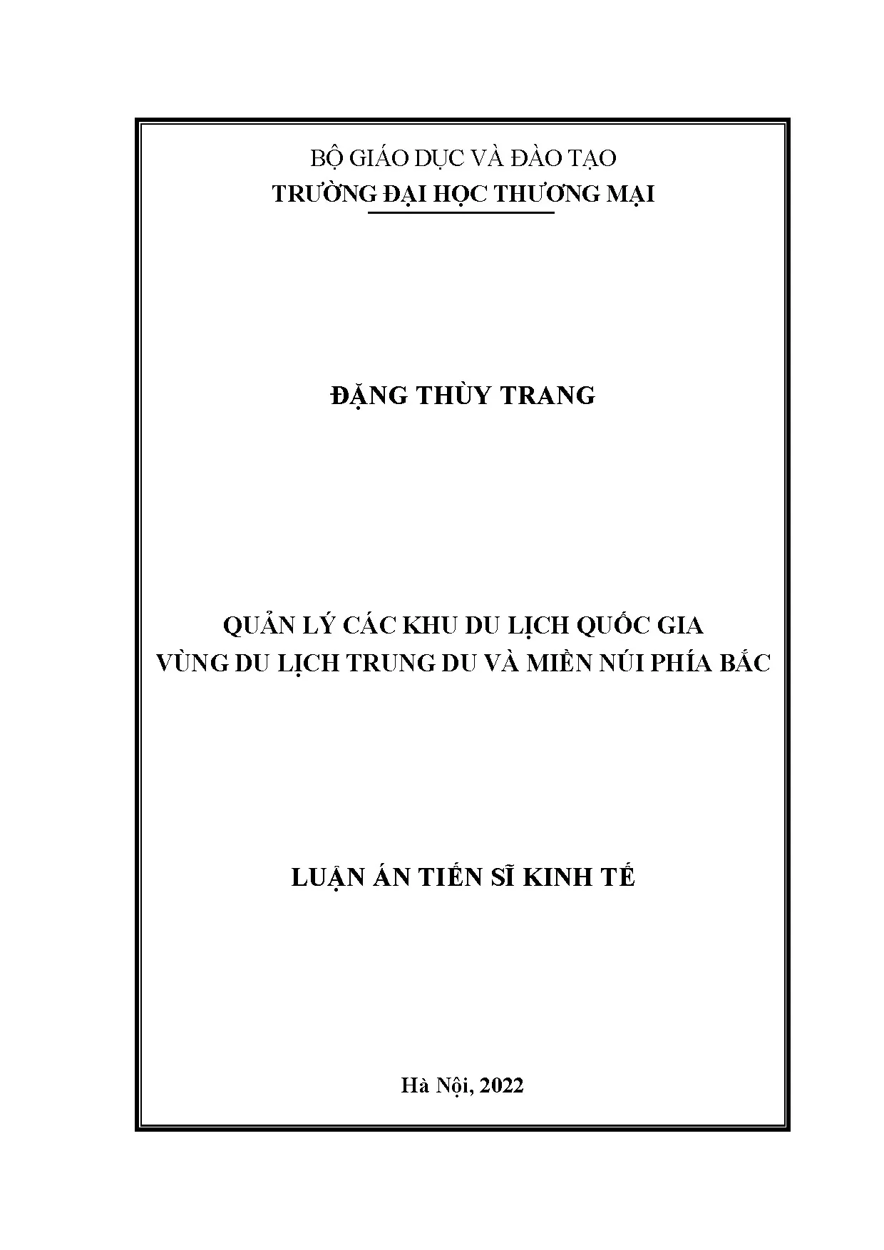 Quản lý khu du lịch quốc gia vùng Trung du và miền núi phía Bắc