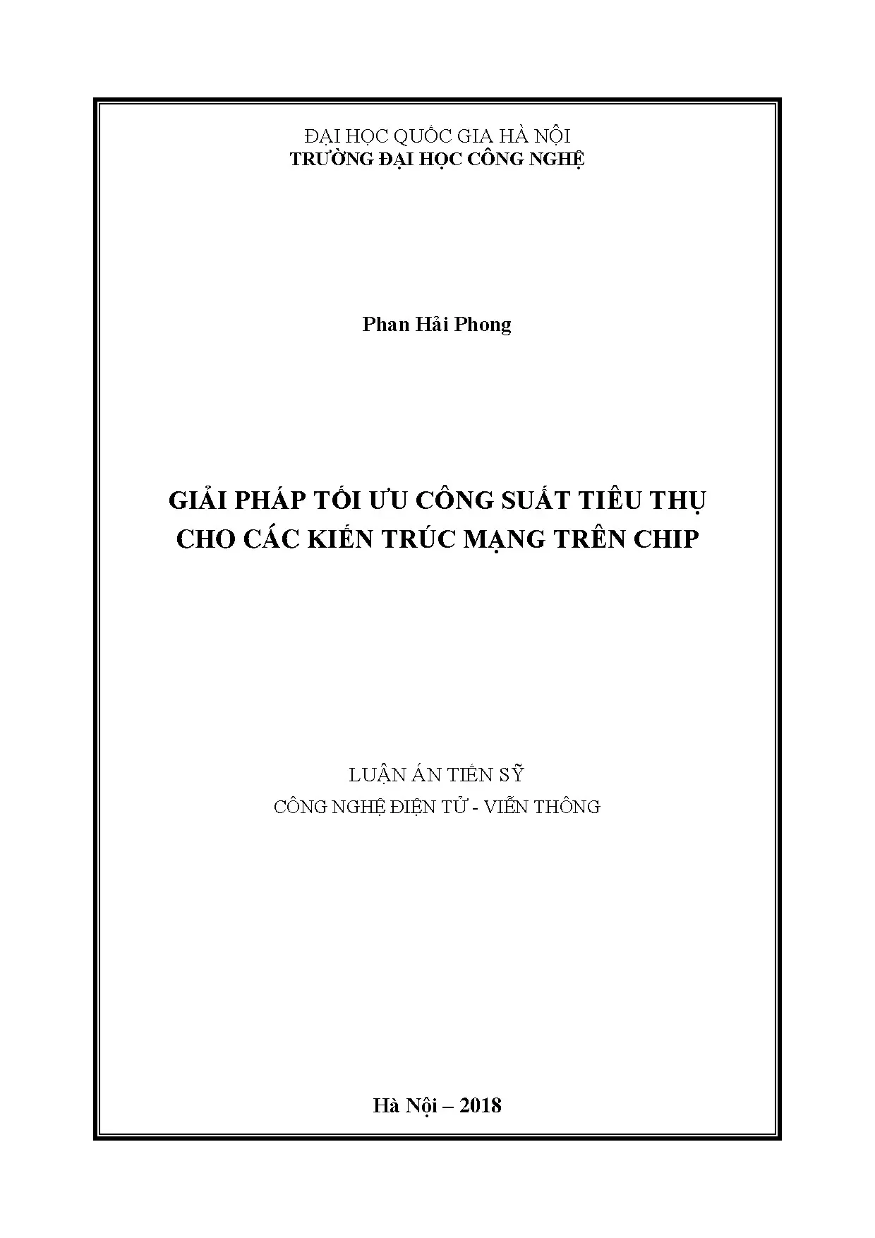 Giải pháp tối ưu công suất tiêu thụ mạng trên chip