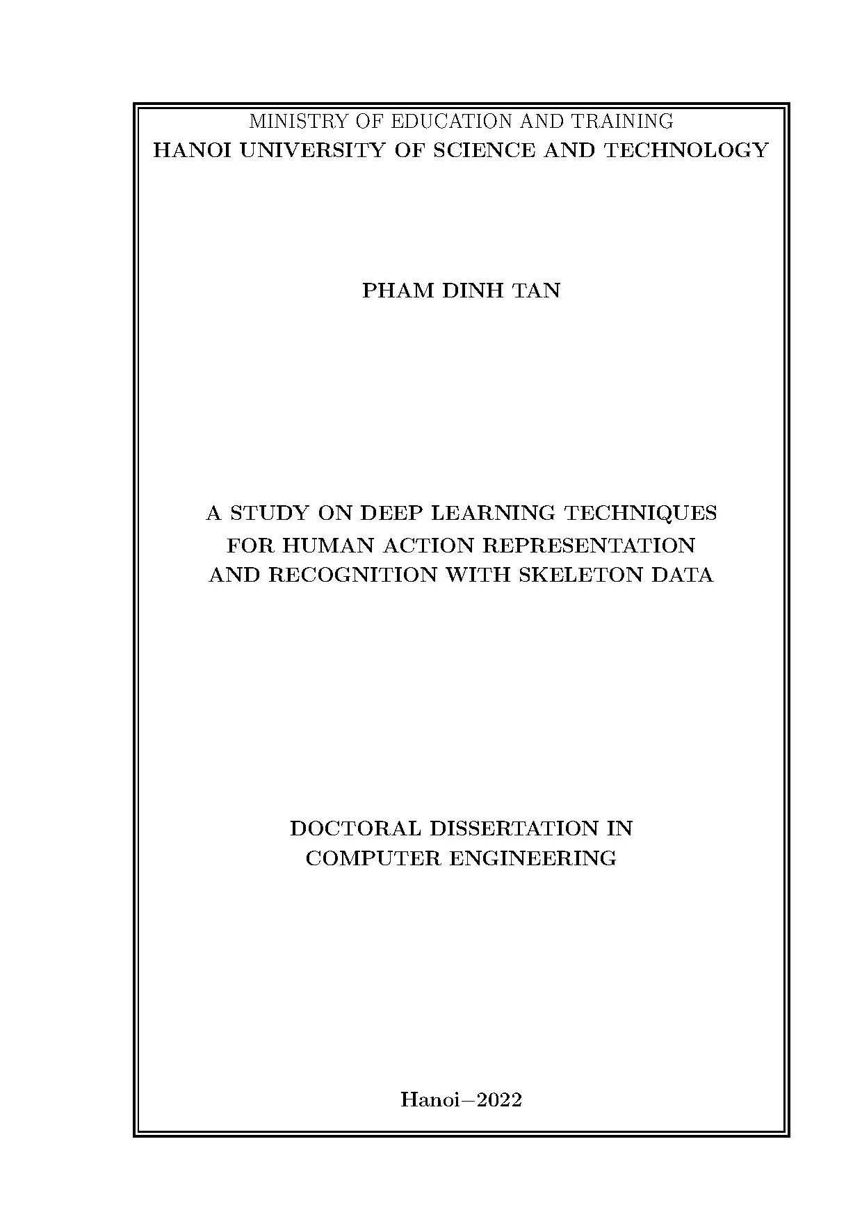 Luận án tiến sĩ học sâu nhận dạng hoạt động từ khung xương