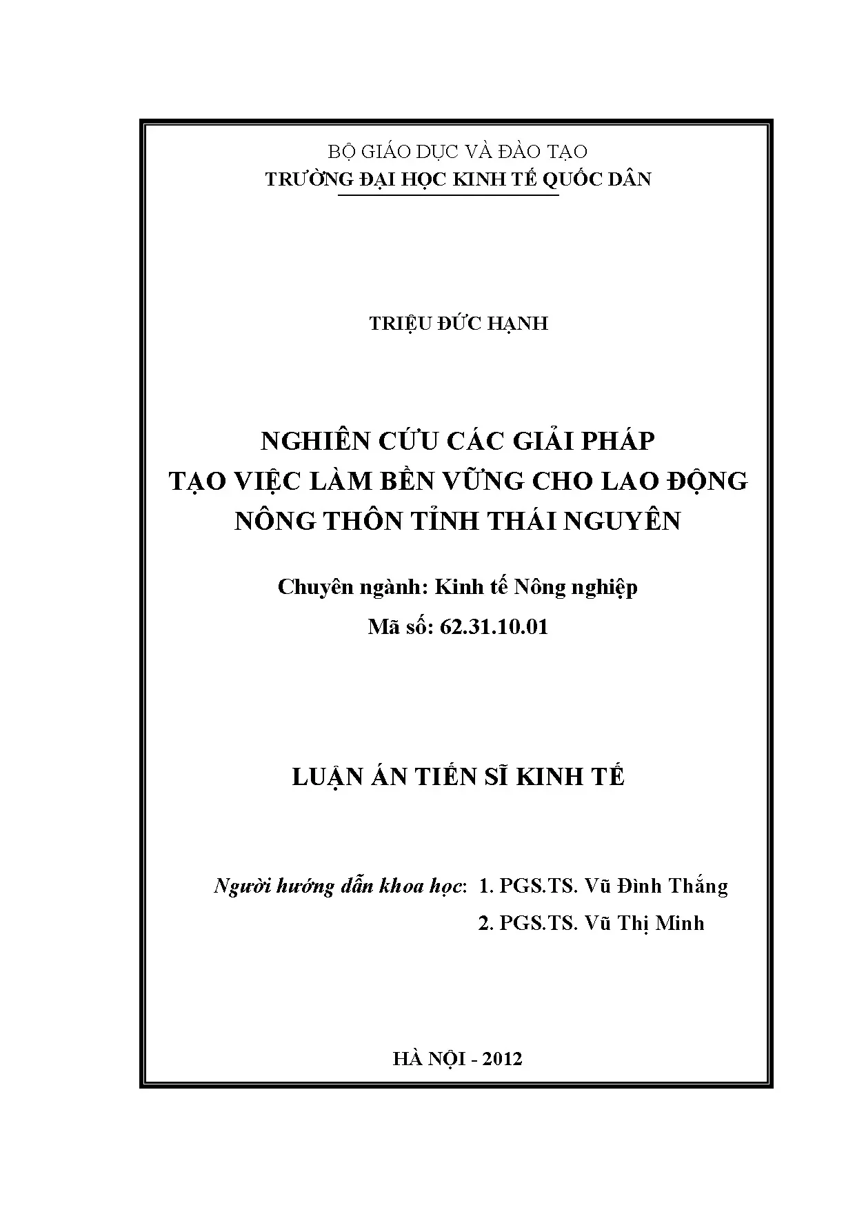 Giải pháp tạo việc làm bền vững cho lao động nông thôn Thái Nguyên