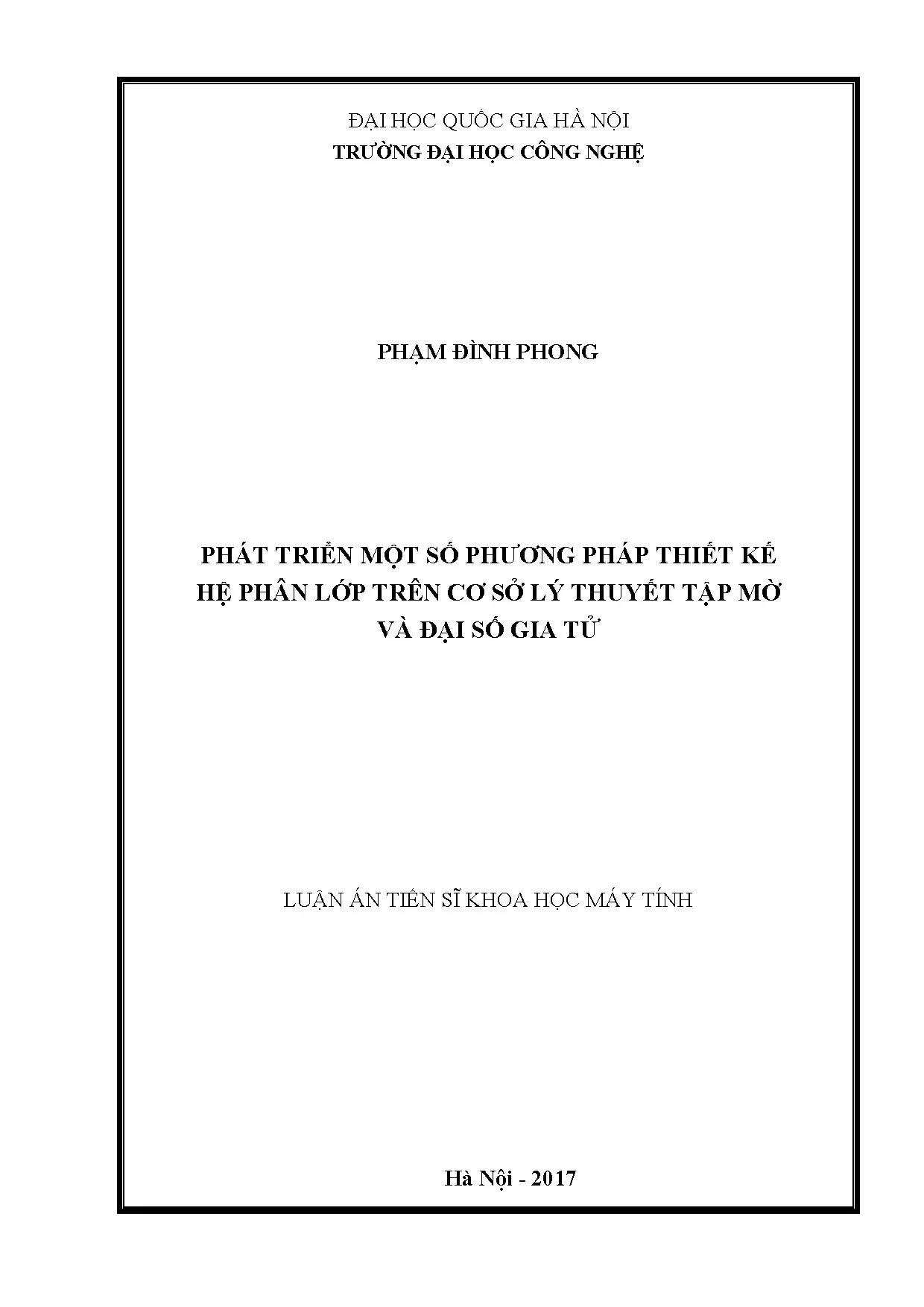 Luận án tiến sĩ phát triển một số phương pháp thiết kế hệ ph