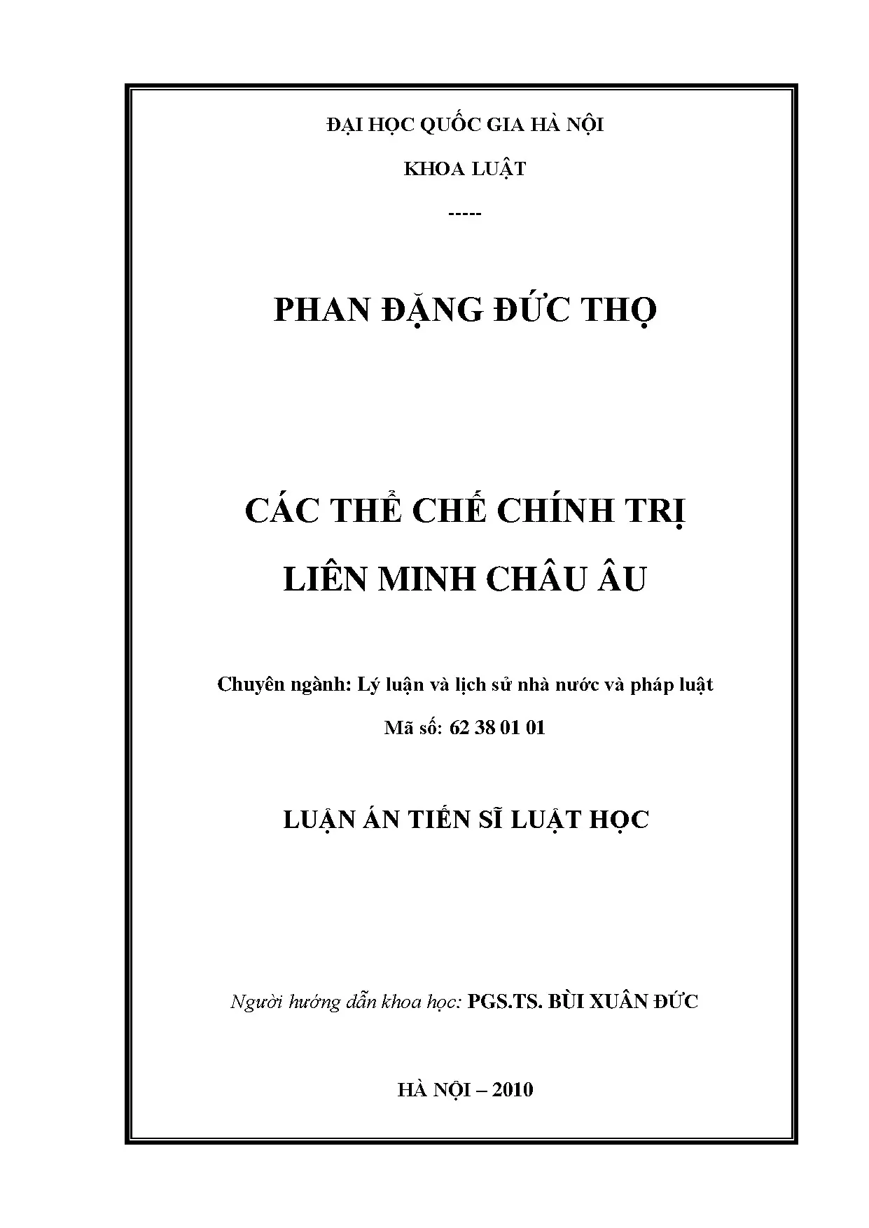 Luận văn thạc sĩ thể chế chính trị Liên minh châu Âu