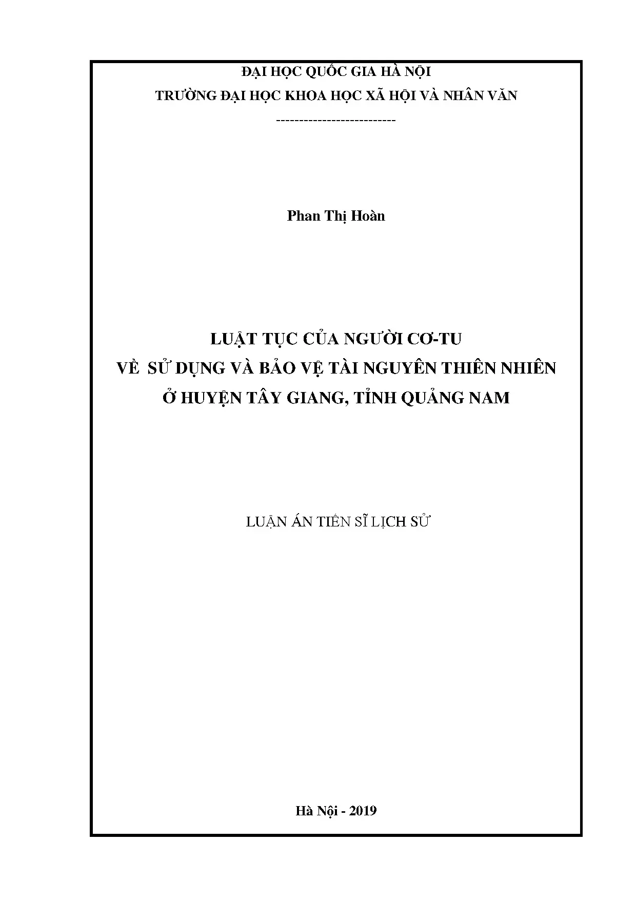 Luật tục Cơ Tu: Sử dụng và bảo vệ tài nguyên thiên nhiên Tây Giang