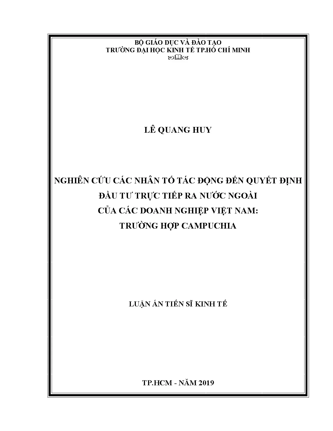 Luận án tiến sĩ nghiên cứu các nhân tố tác động đến quyết đị