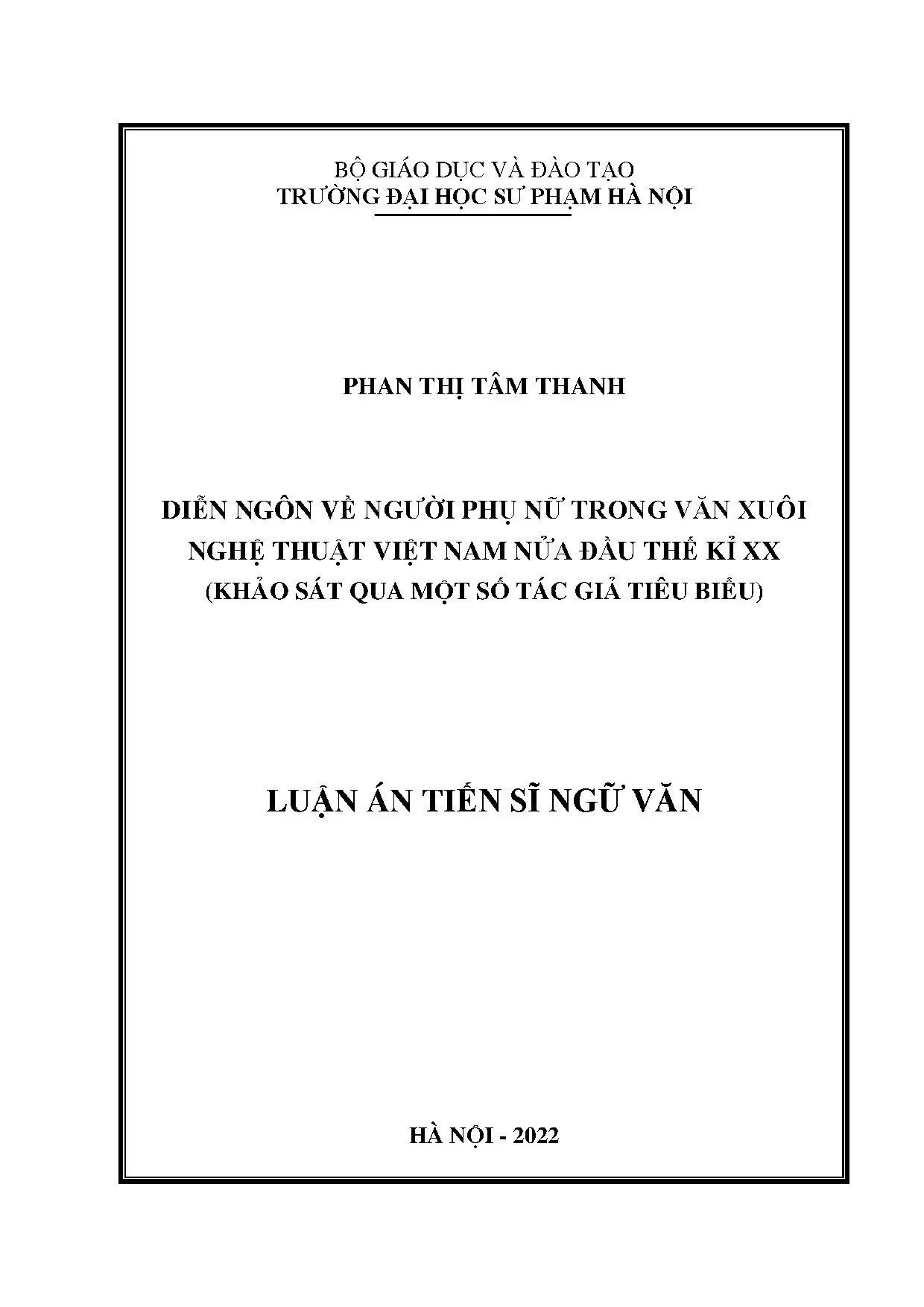 Diễn ngôn phụ nữ văn xuôi VN nửa đầu TK XX