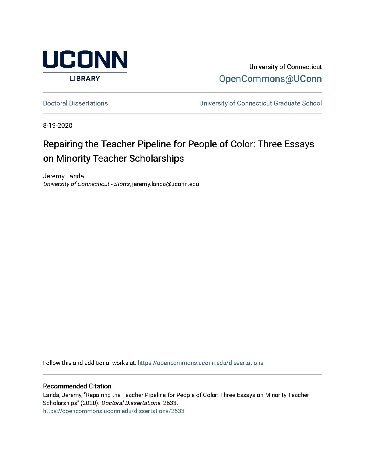 Repairing the teacher pipeline for people of color three ess