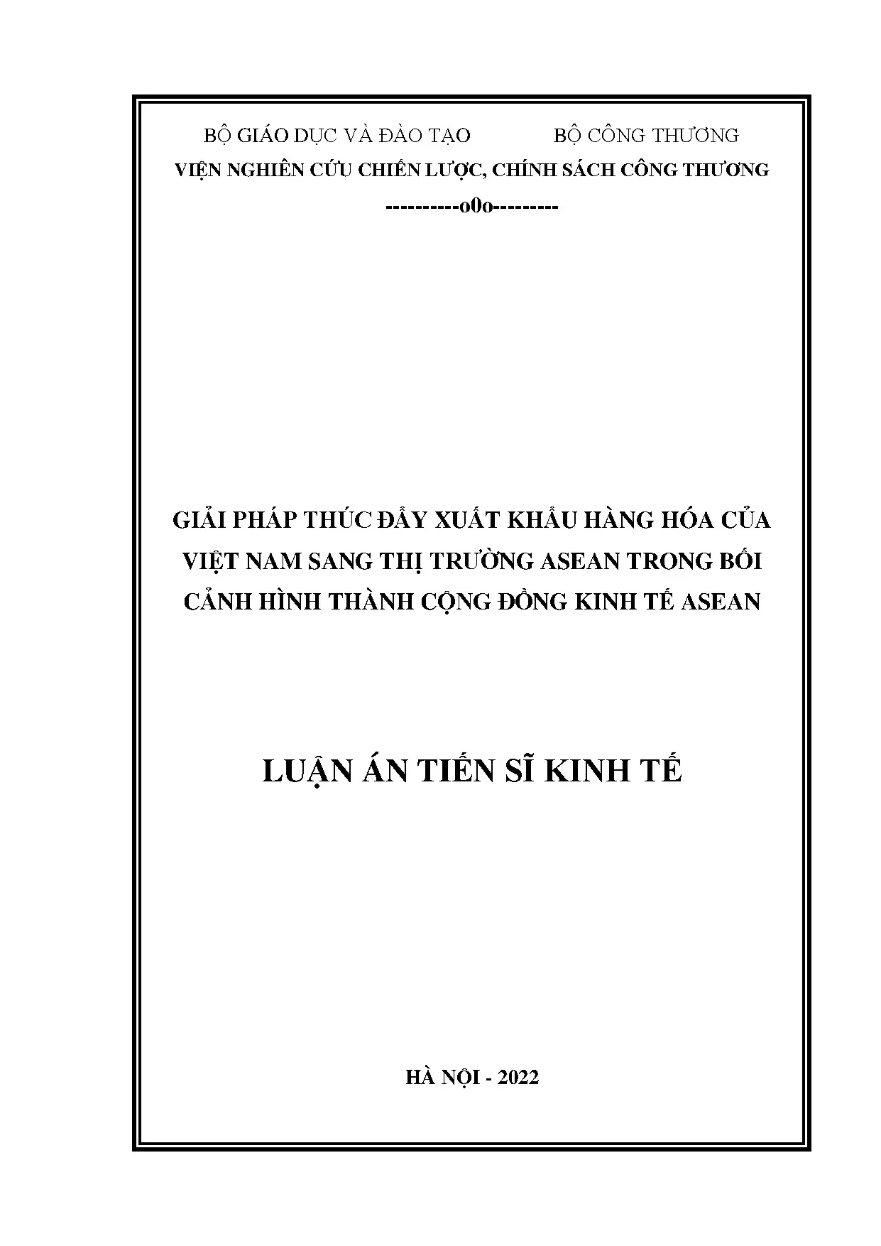 Luận án tiến sĩ kinh tế giải pháp thúc đẩy xuất khẩu hàng hó
