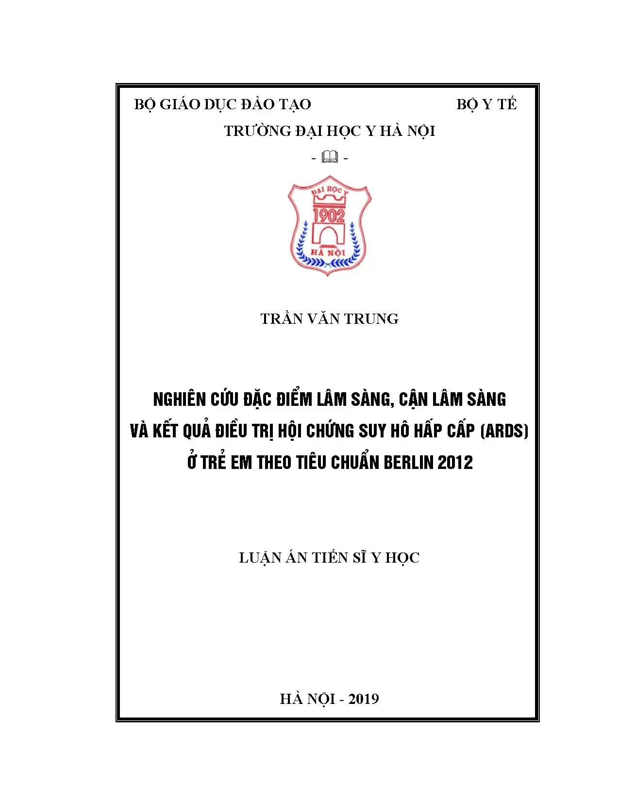 Đặc điểm lâm sàng ARDS trẻ em theo tiêu chuẩn Berlin 2012