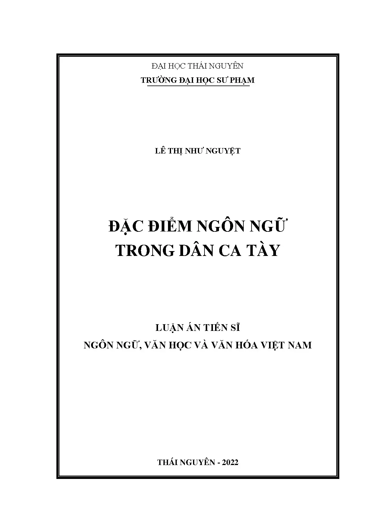 Đặc điểm ngôn ngữ dân ca Tày: Nghiên cứu ngôn ngữ học