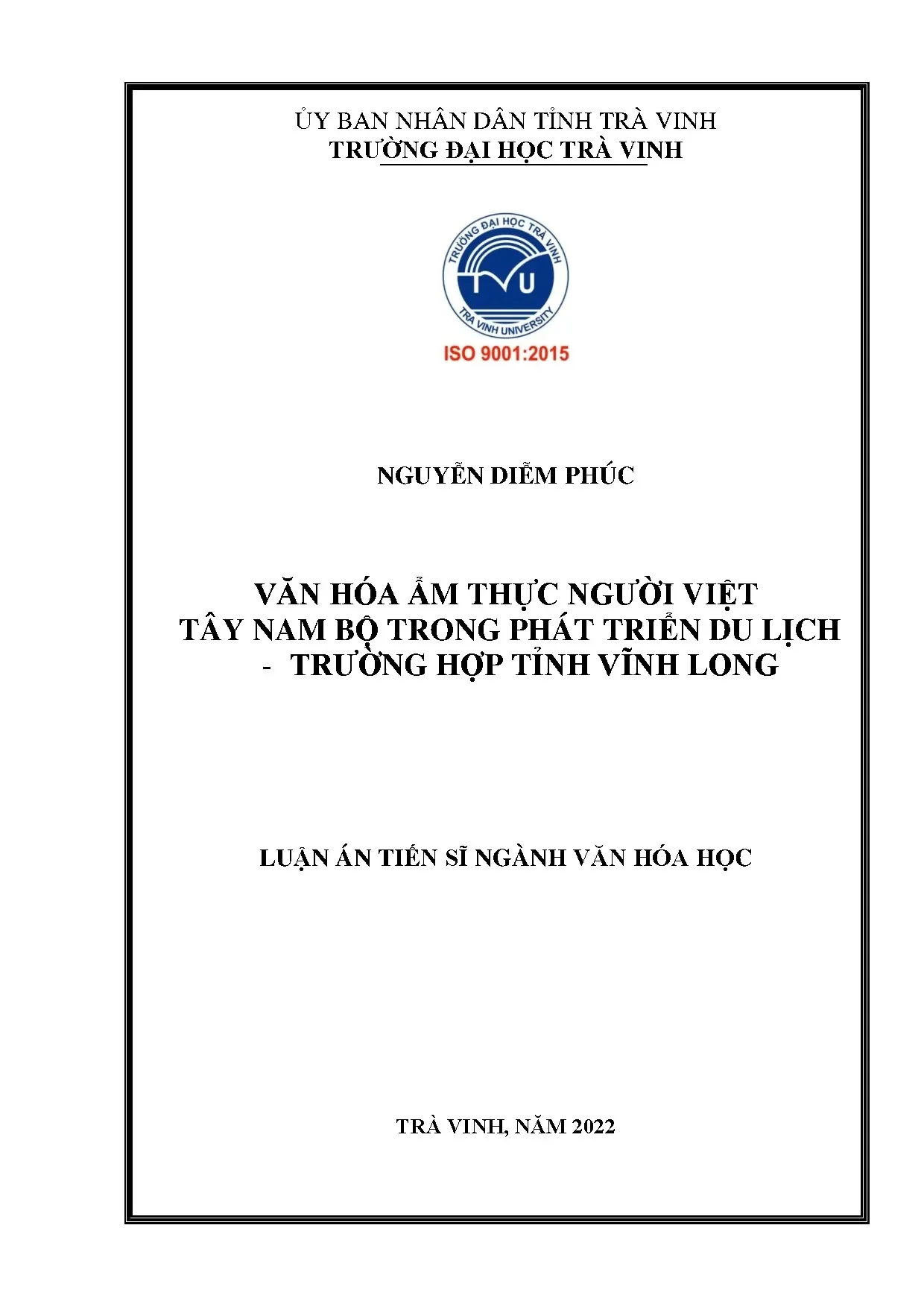 Văn hóa ẩm thực người Việt Tây Nam Bộ trong phát triển du lịch