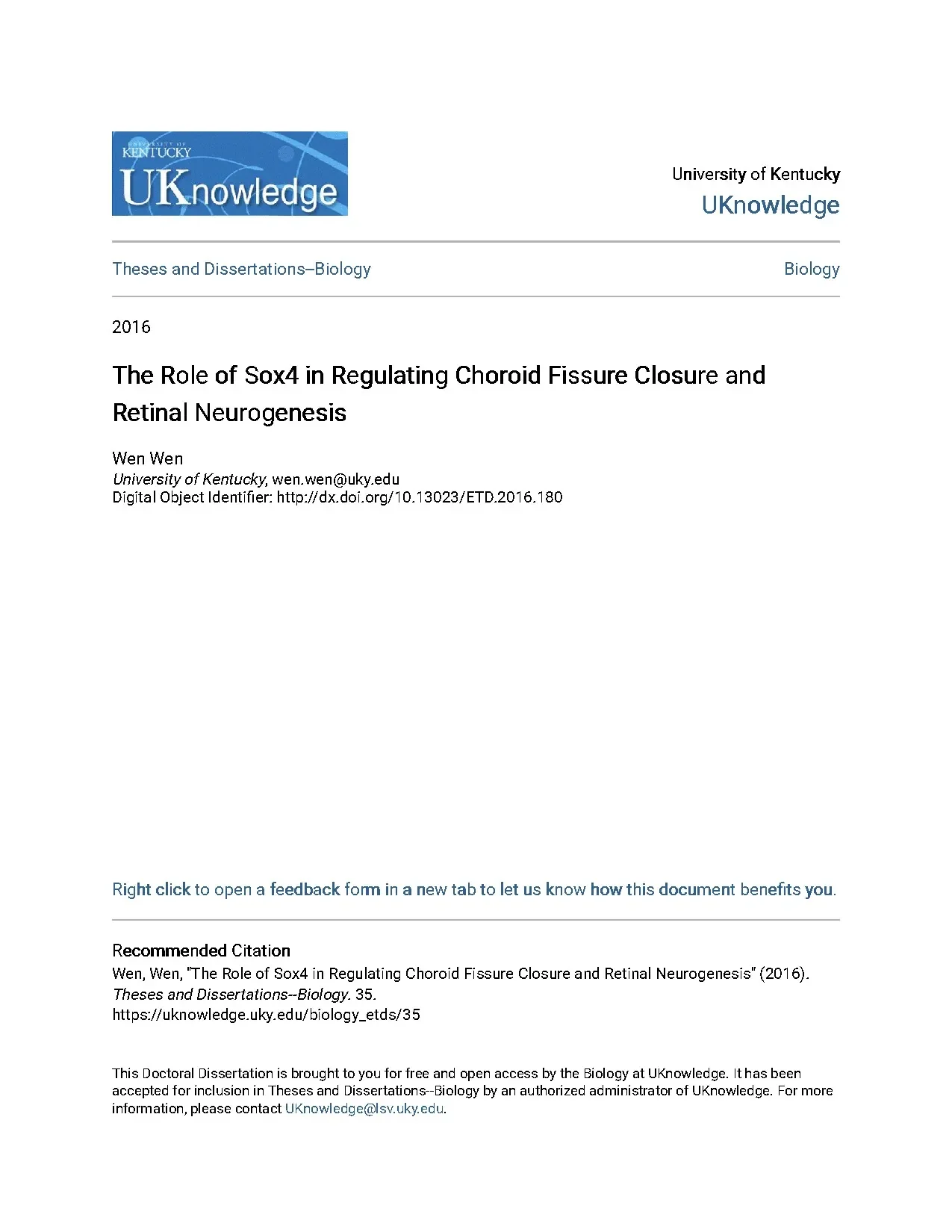 The role of sox4 in regulating choroid fissure closure and r