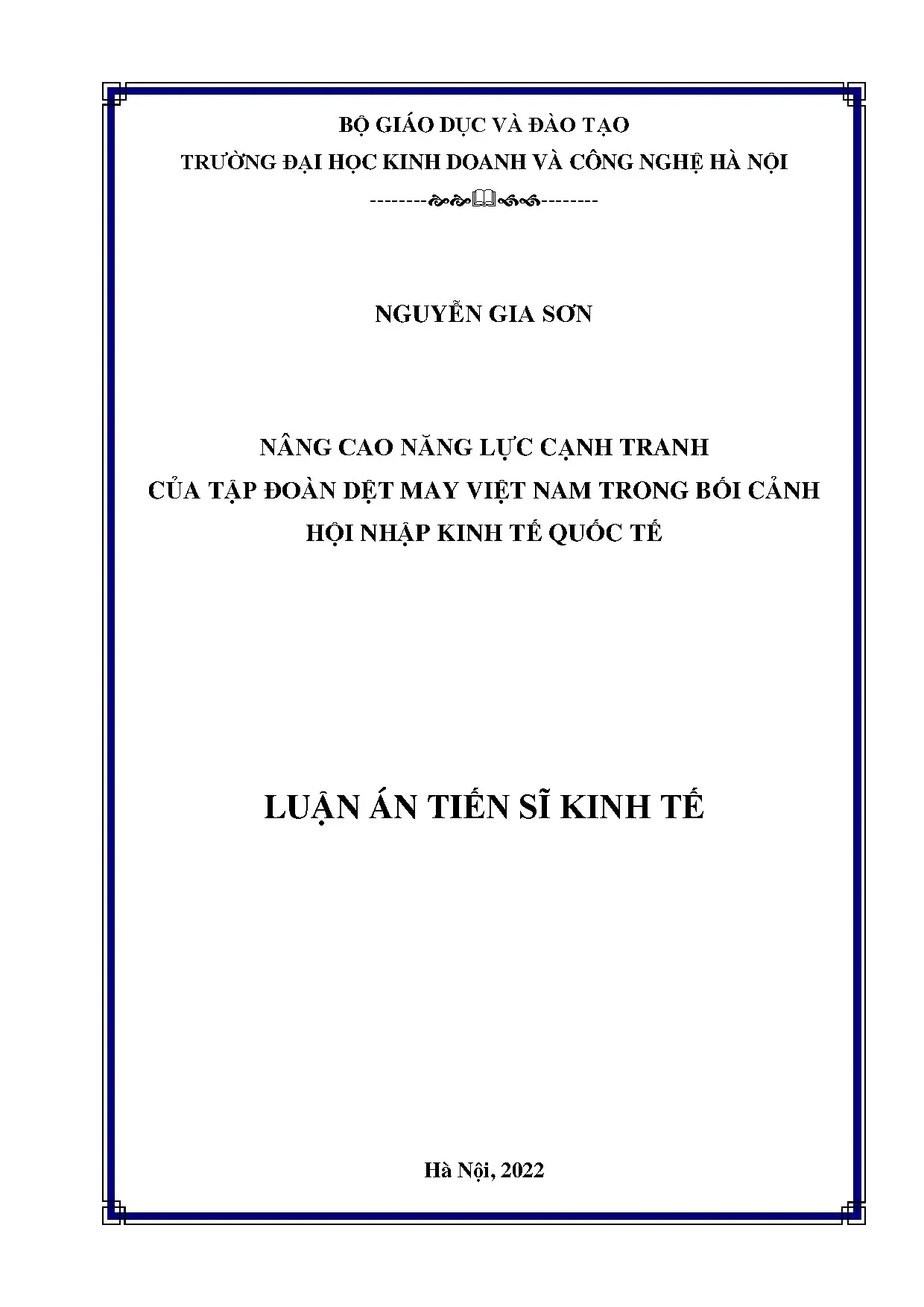Luận án tiến sĩ nâng cao năng lực cạnh tranh của tập đoàn dệ