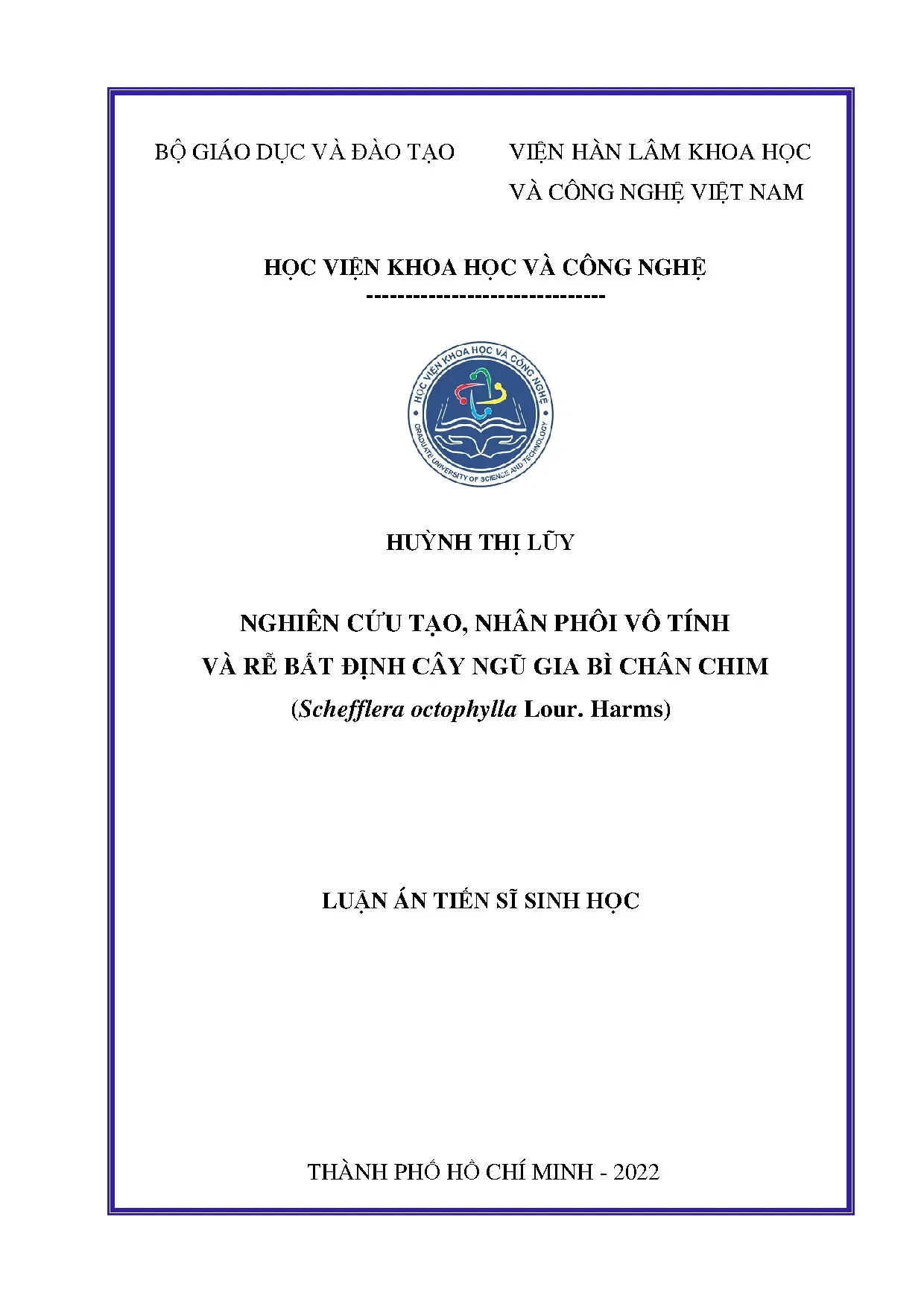 Nghiên cứu tạo nhân phôi vô tính và rễ bất định cây ngũ gia bì chân chim