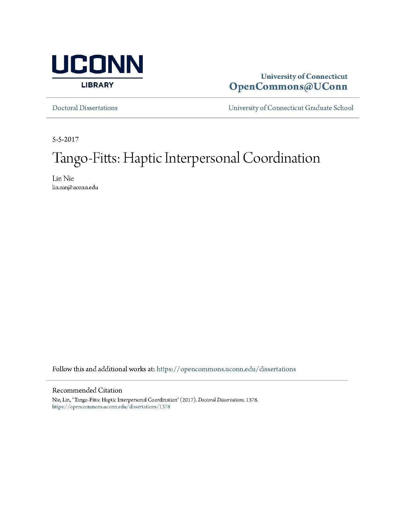 Tango fitts haptic interpersonal coordination