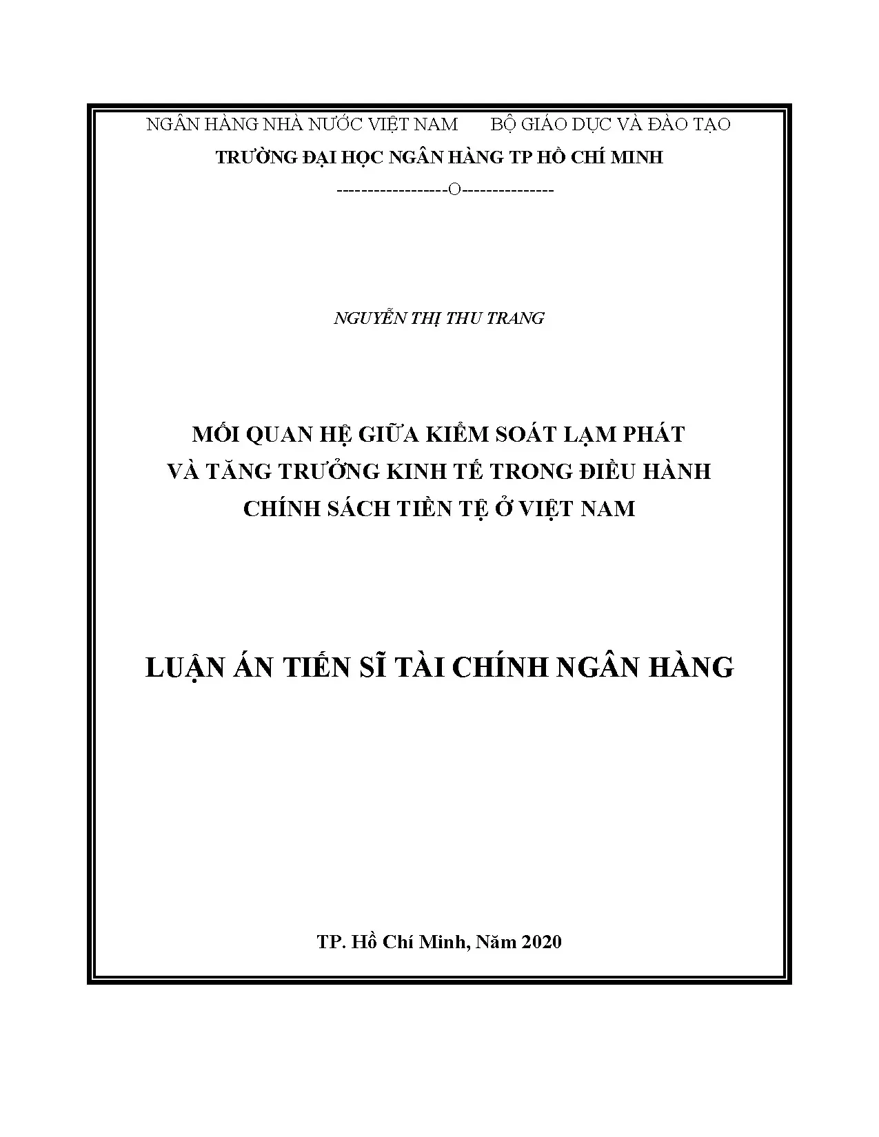 Lạm phát & Tăng trưởng Kinh tế Việt Nam: CSTT