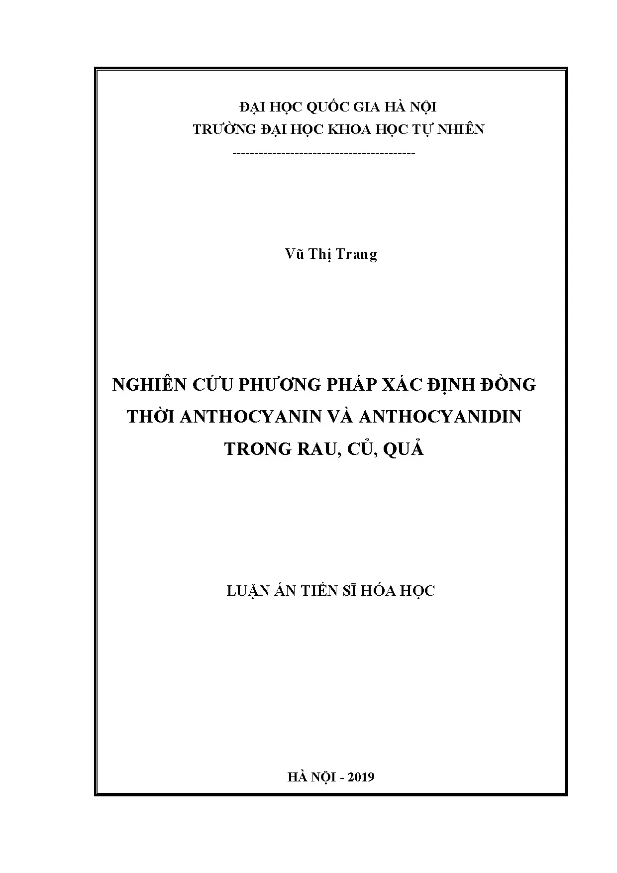 Xác định đồng thời anthocyanin và anthocyanidin trong rau củ quả